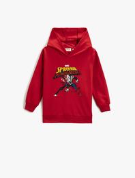 Spider-Man Baskılı Kapüşonlu Sweatshirt Lisanslı