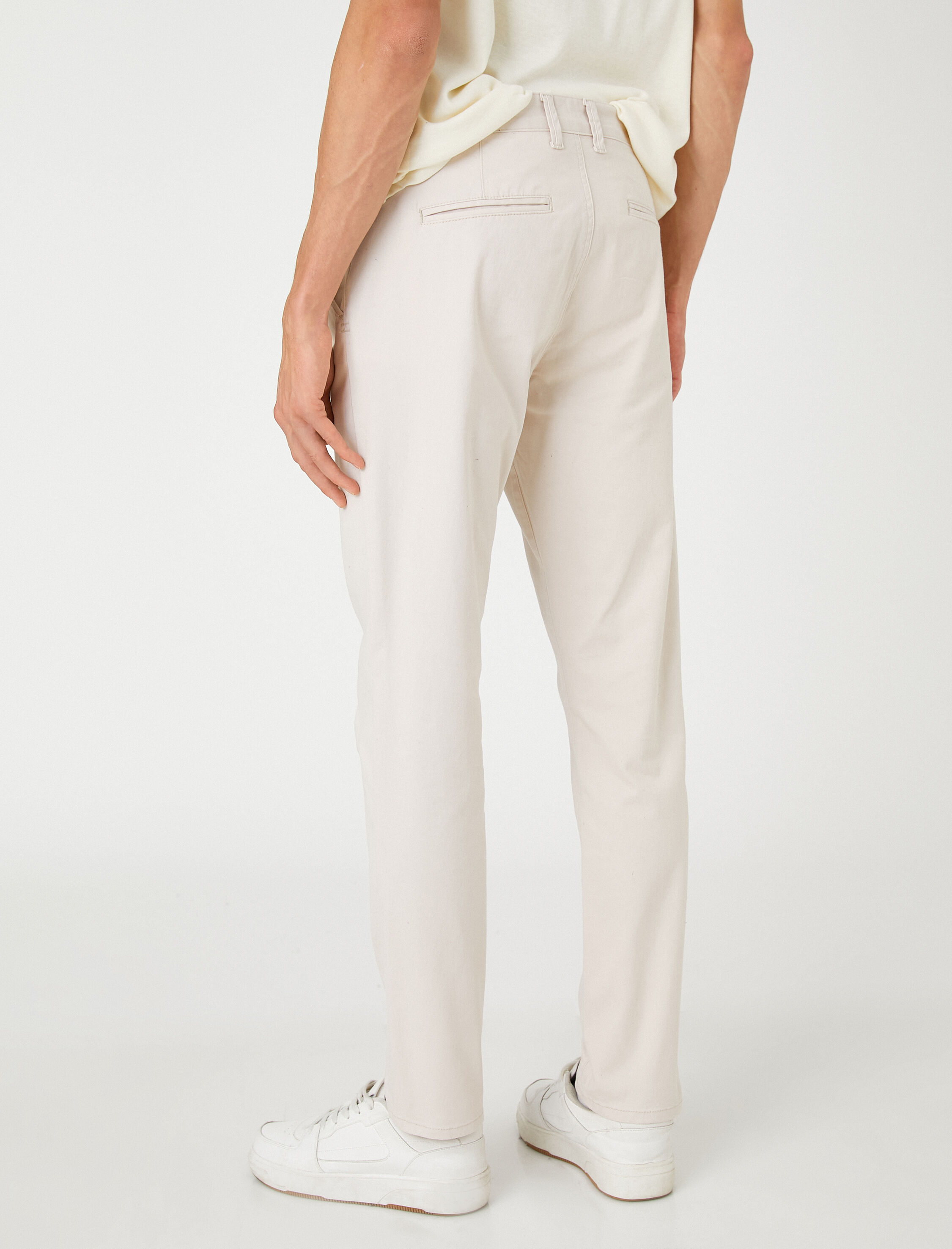   Basic Chino Pantolon Düğmeli Cep Detaylı