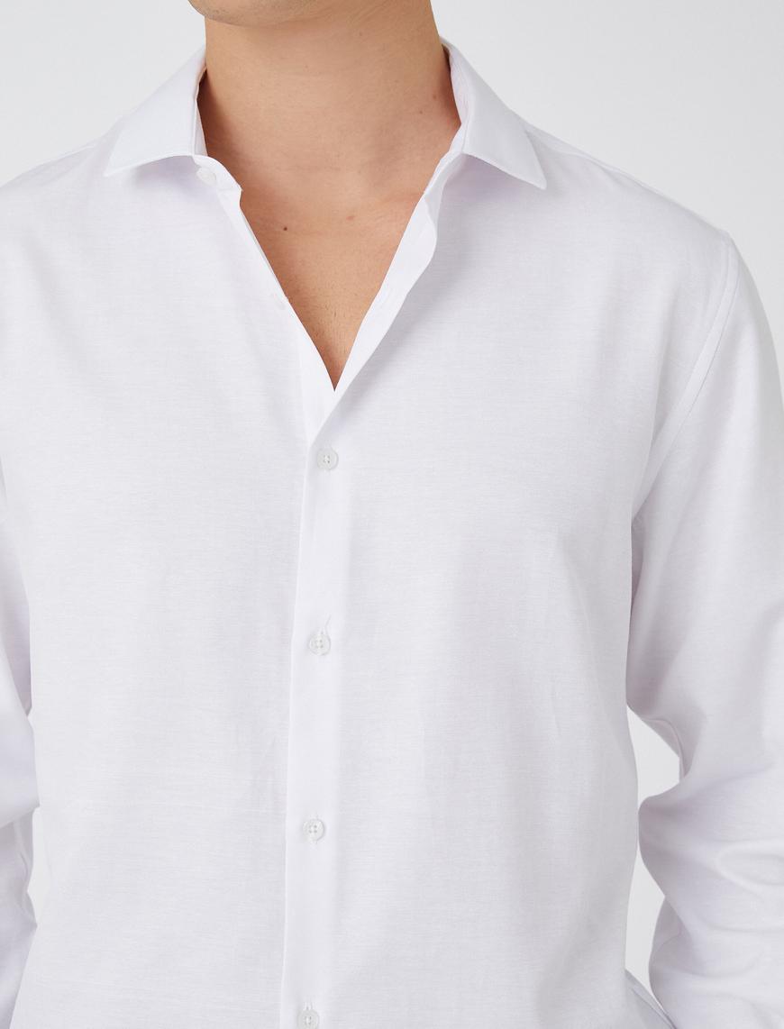   Basic Gömlek Klasik Manşet Yaka Uzun Kollu Non Iron