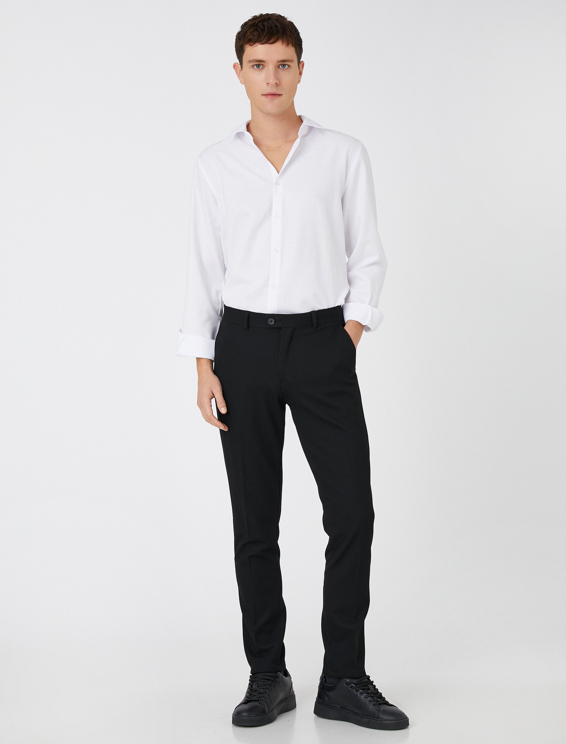   Basic Gömlek Klasik Manşet Yaka Uzun Kollu Non Iron