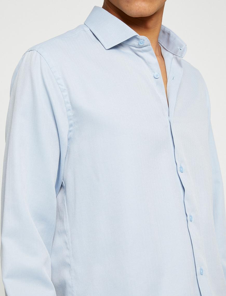  Basic Gömlek Klasik Manşet Yaka Uzun Kollu Non Iron