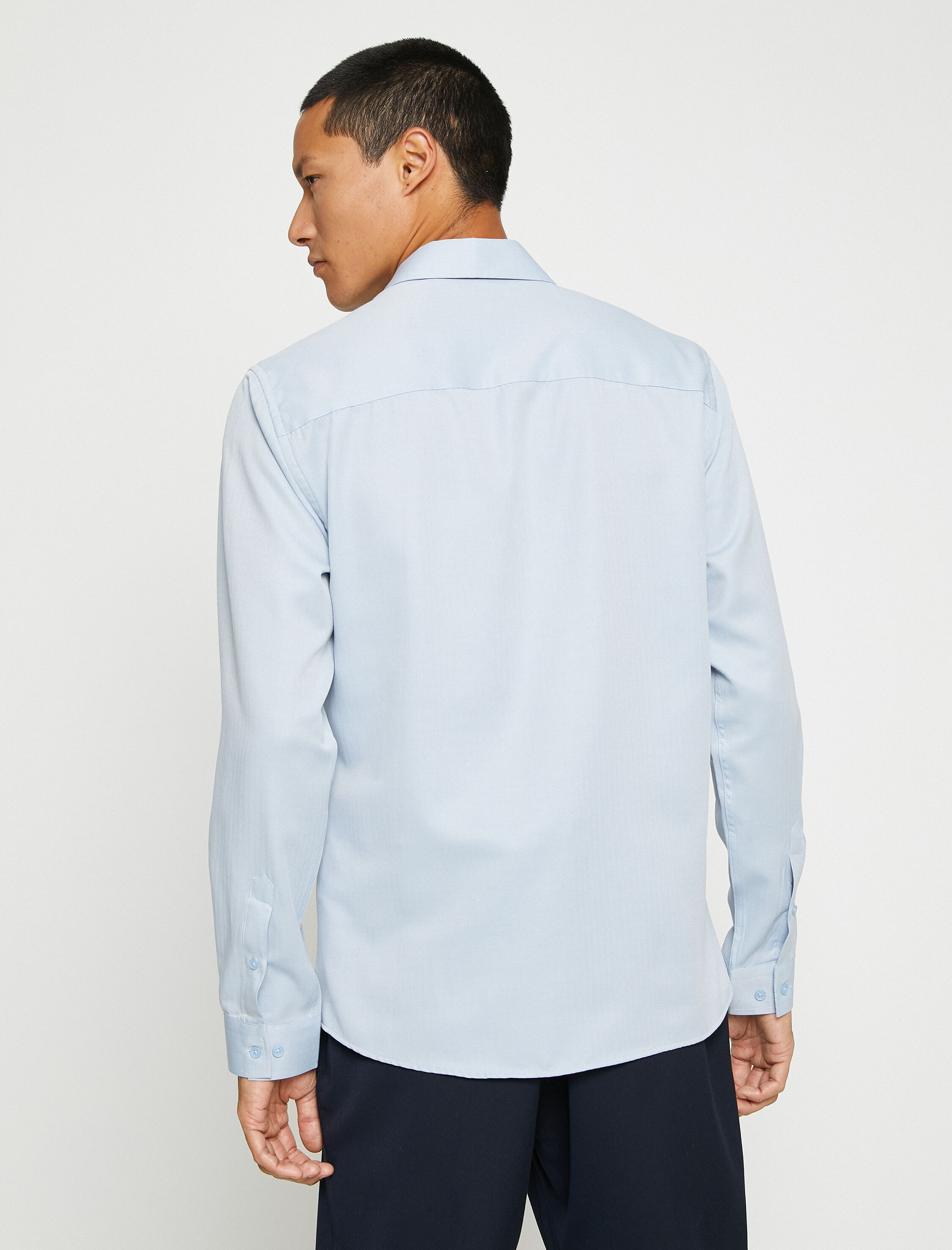   Basic Gömlek Klasik Manşet Yaka Uzun Kollu Non Iron