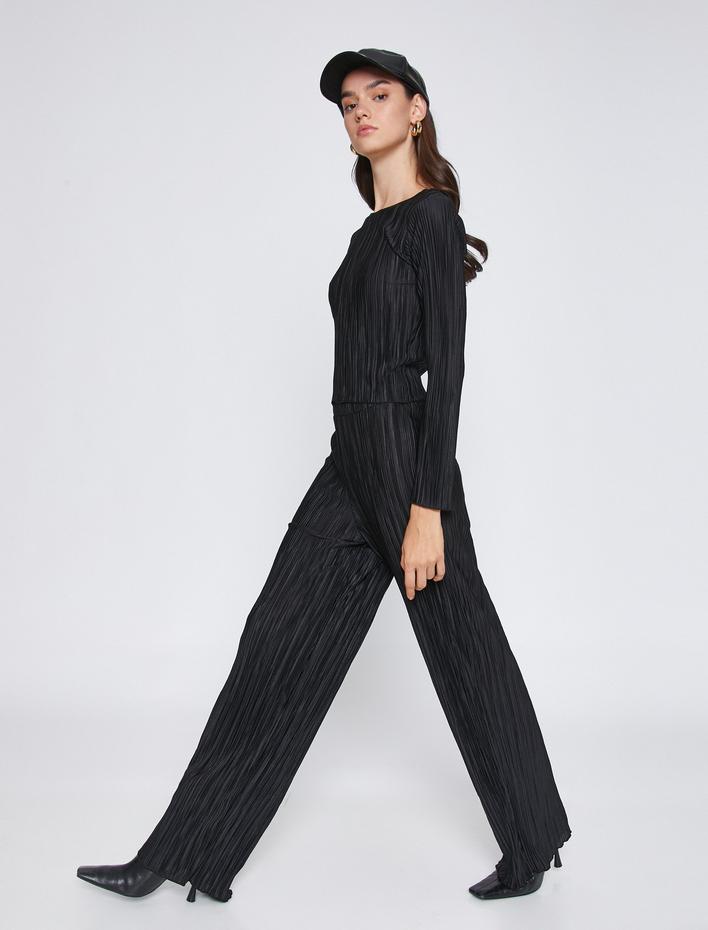  Piliseli Bol Paça Pantolon