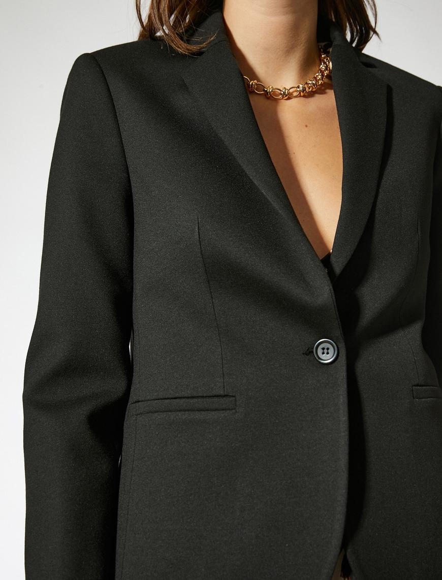   Tek Düğmeli Klasik Blazer Ceket