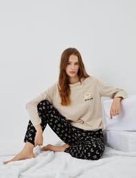 Pamuklu Kışlık Pijama Takımı Yumuşak Dokulu