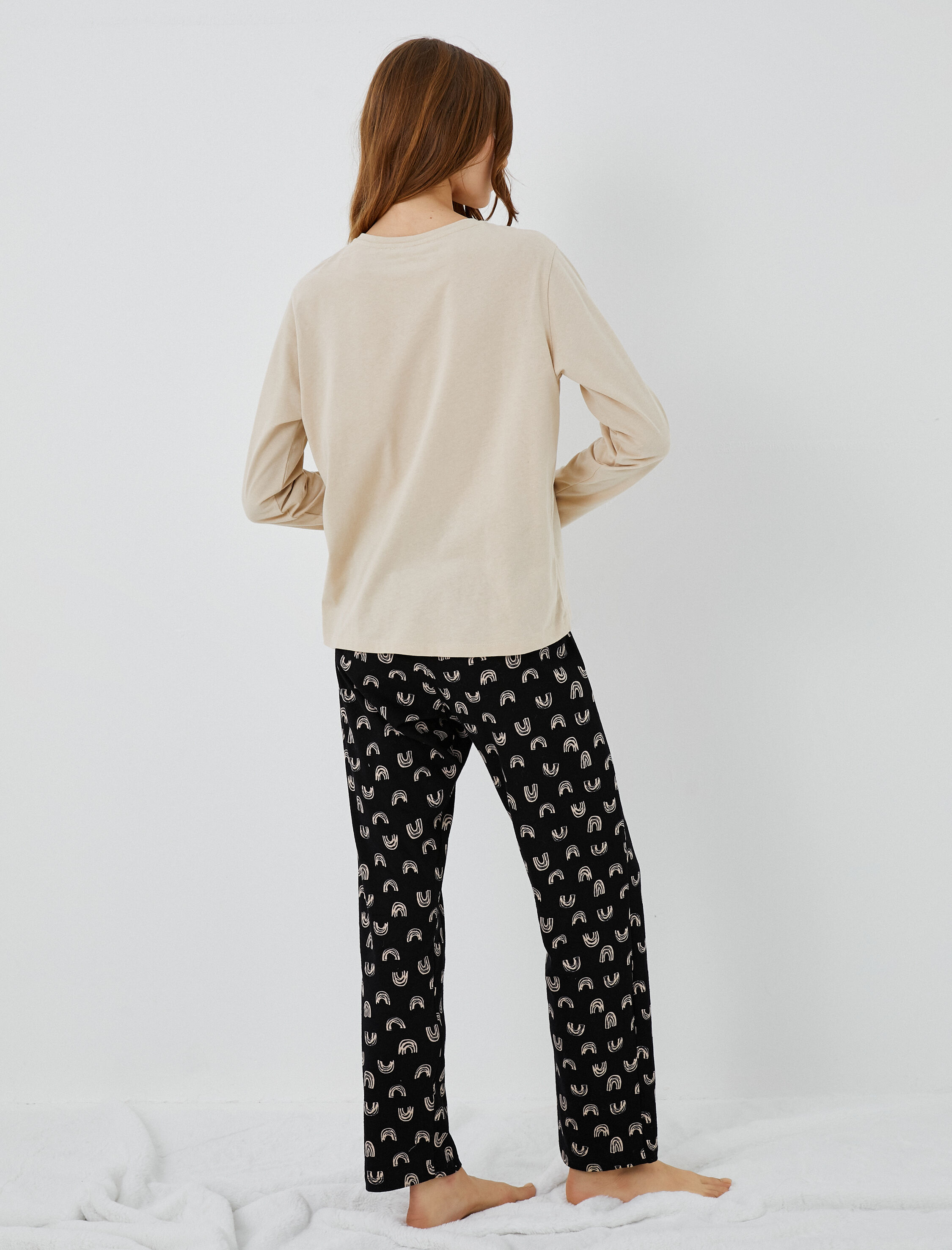   Pamuklu Kışlık Pijama Takımı Yumuşak Dokulu