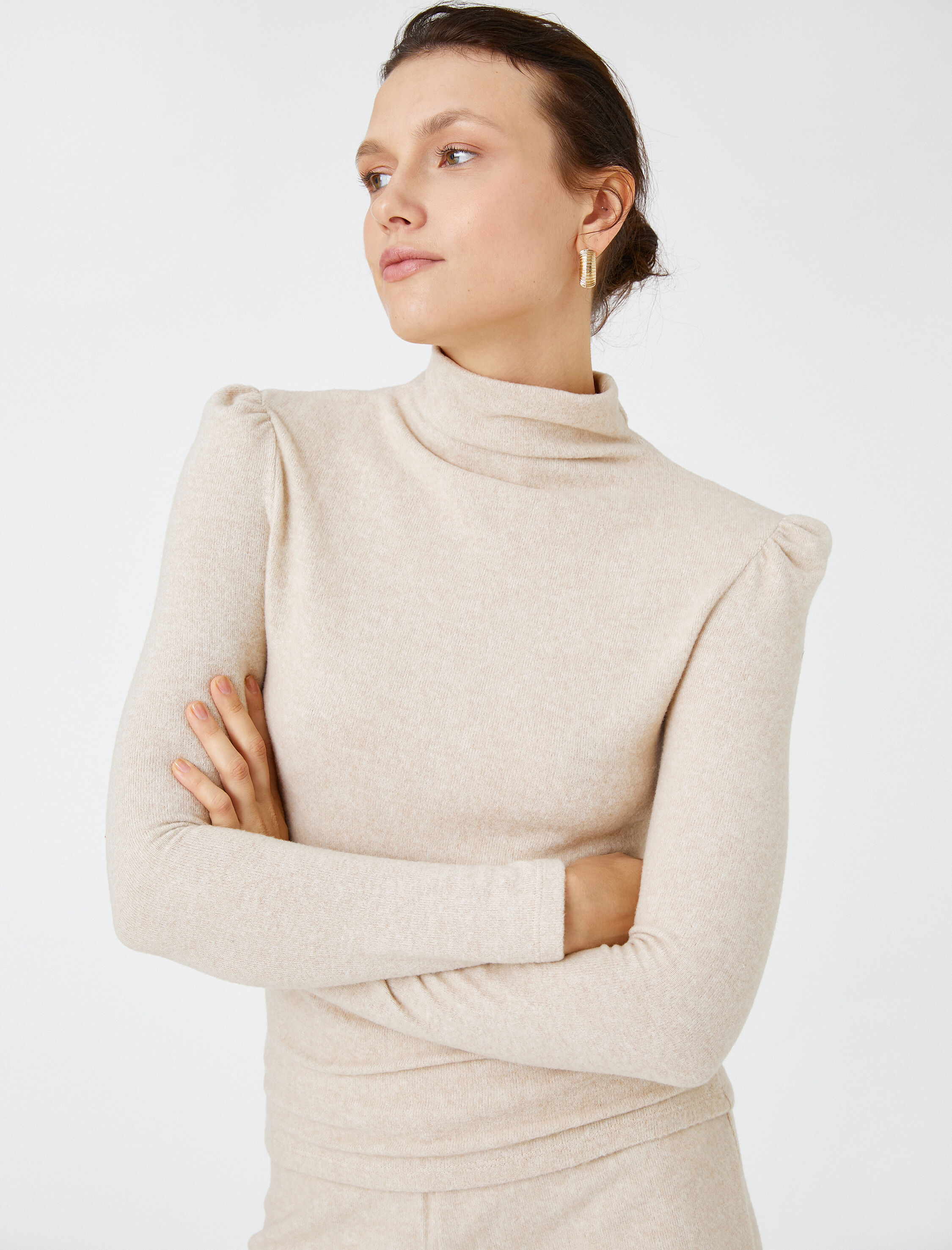   Boğazlı Kazak Drape Detaylı