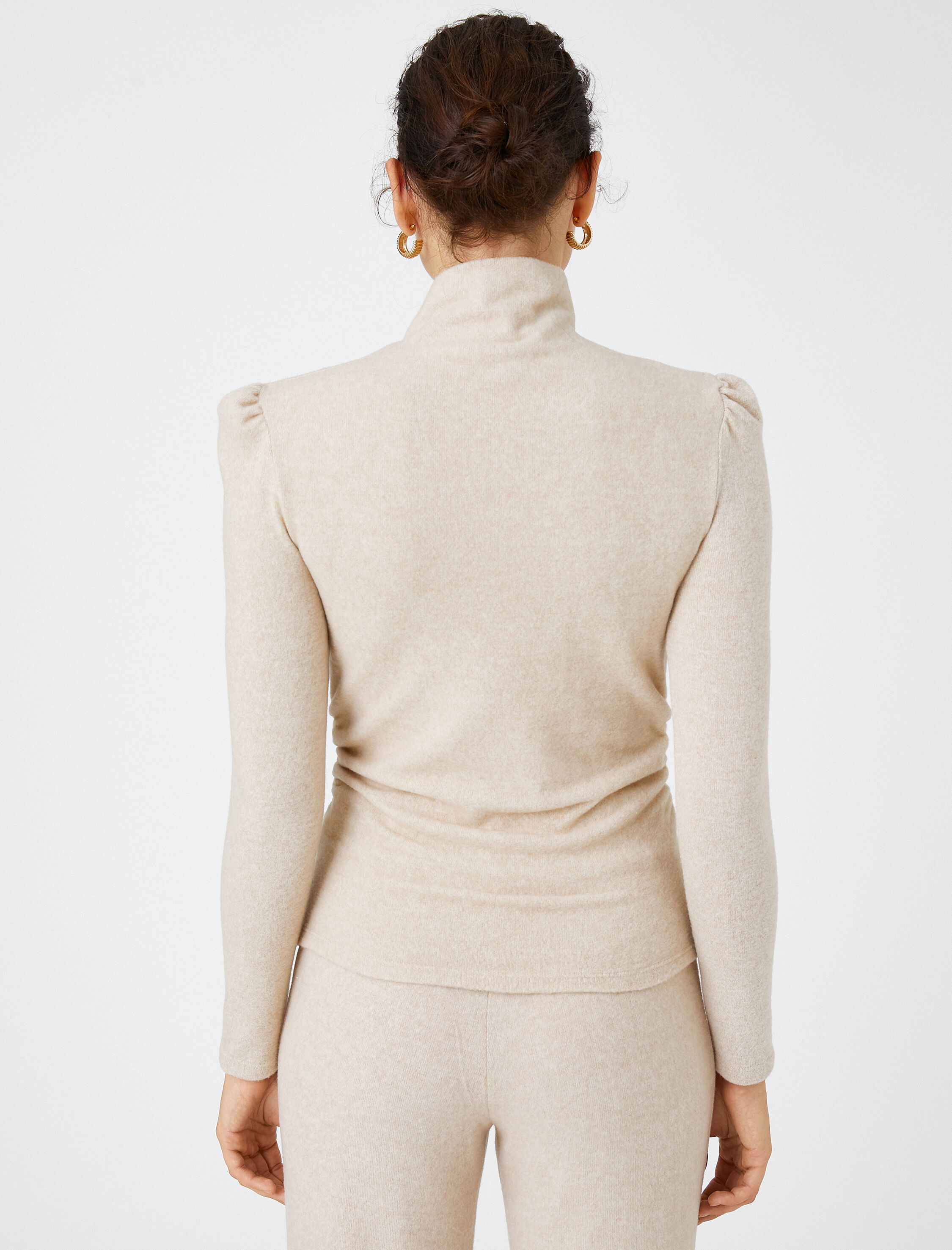   Boğazlı Kazak Drape Detaylı