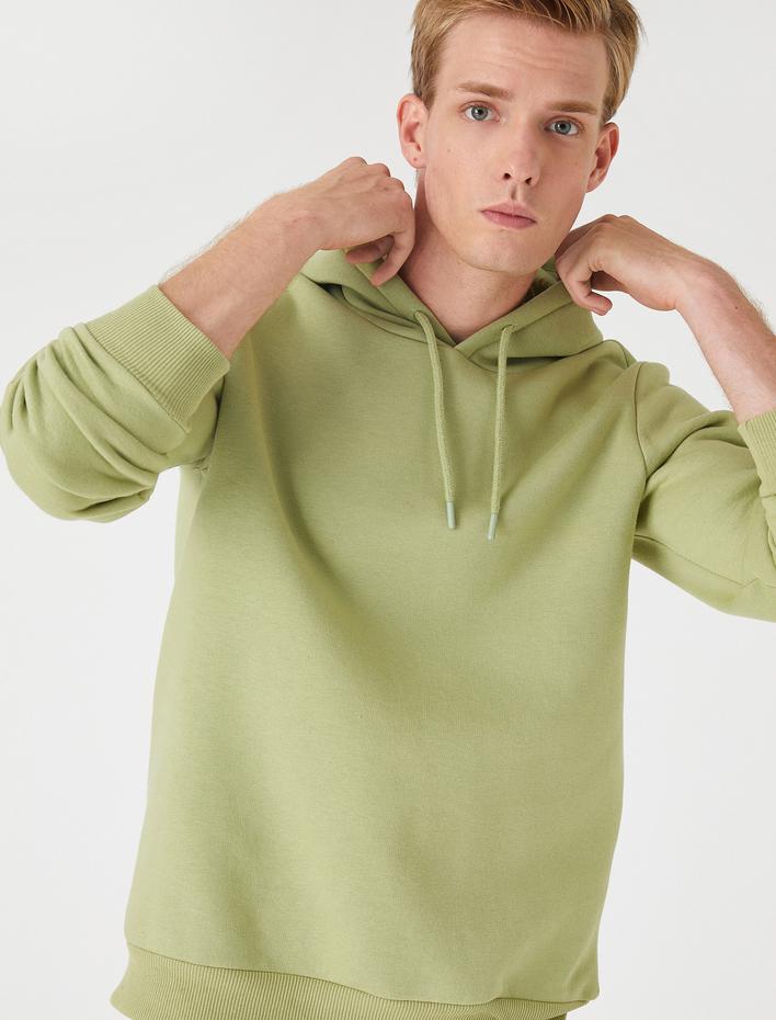  Basic Kapşonlu Sweatshirt