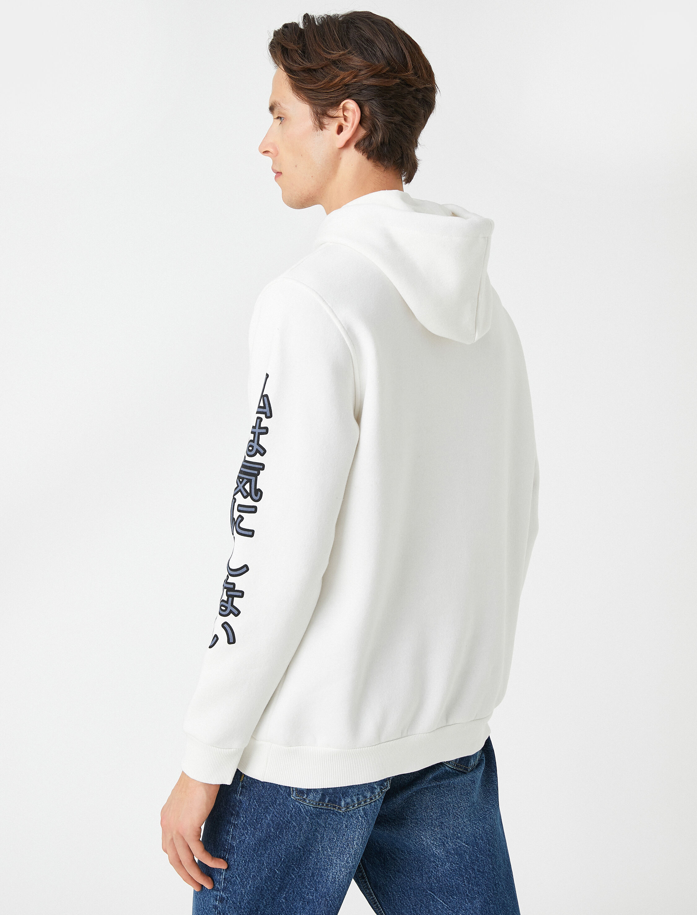   Anime Baskılı Kapşonlu Sweatshirt Şardonlu