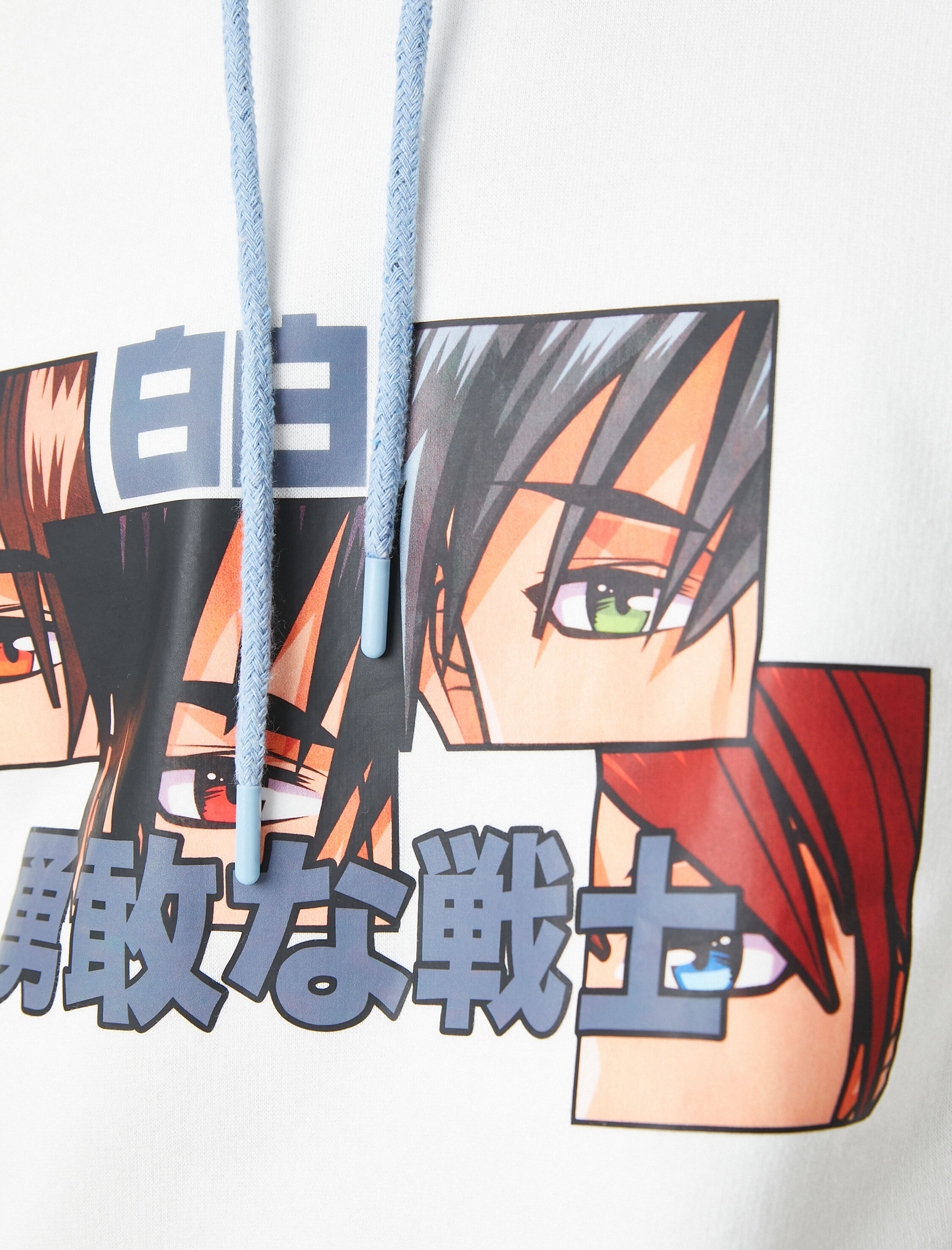   Anime Baskılı Kapşonlu Sweatshirt Şardonlu