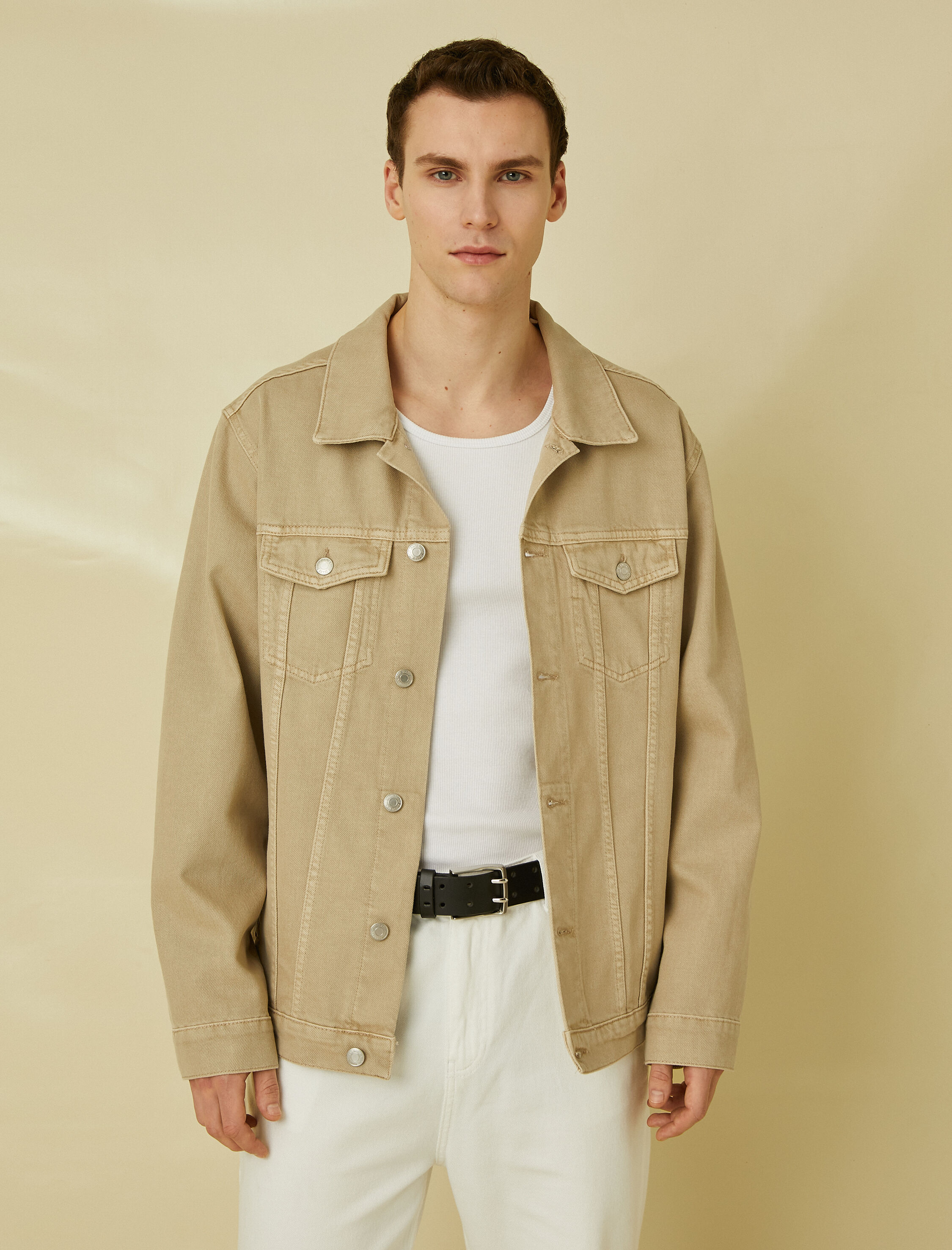   Basic Kot Ceket Düğmeli Cep Detaylı Klasik Yaka