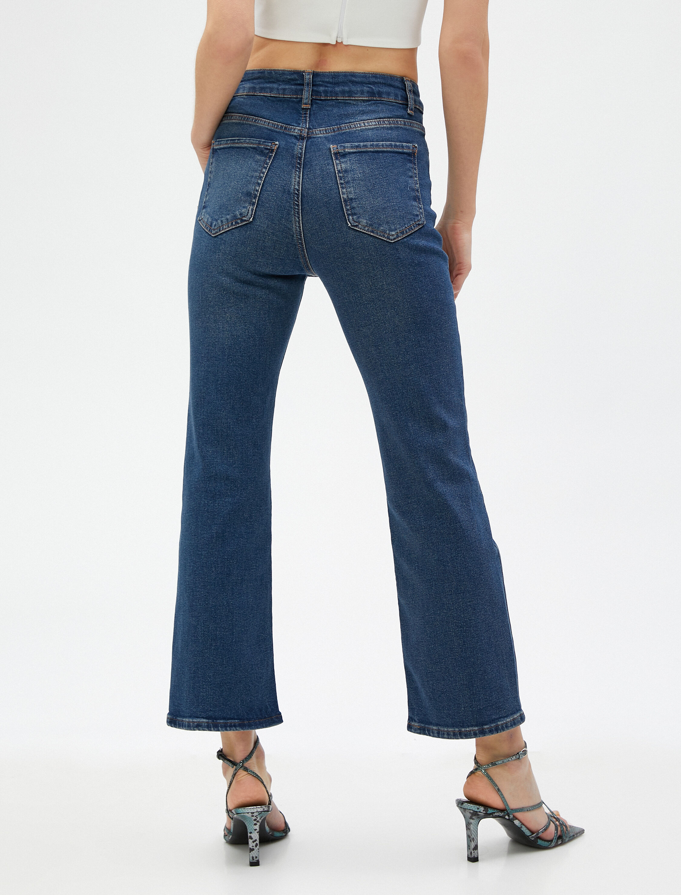   İspanyol Paça Kot Pantolon - Crop Jean