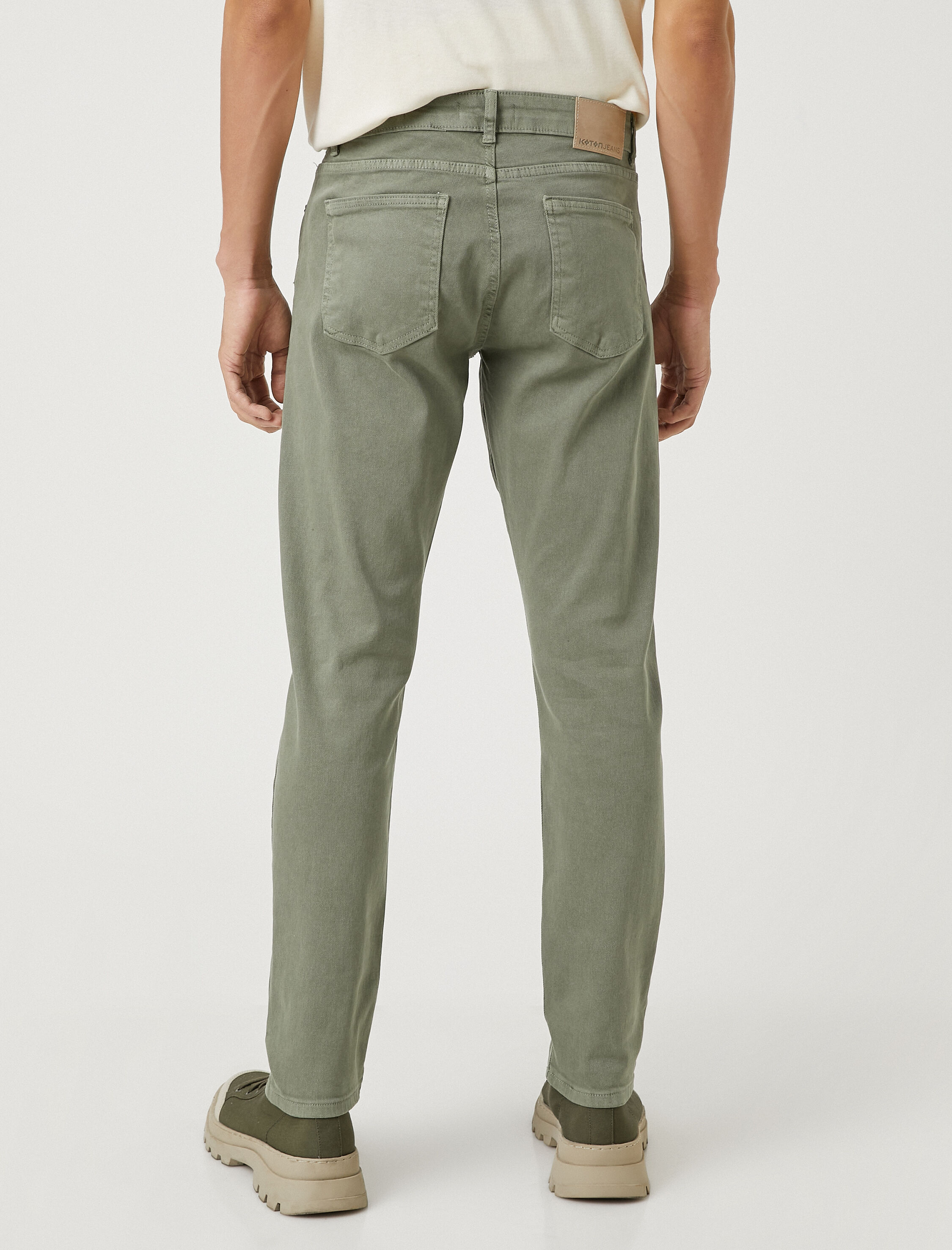   Basic Dokuma Pantolon Düğme Detaylı 5 Cepli