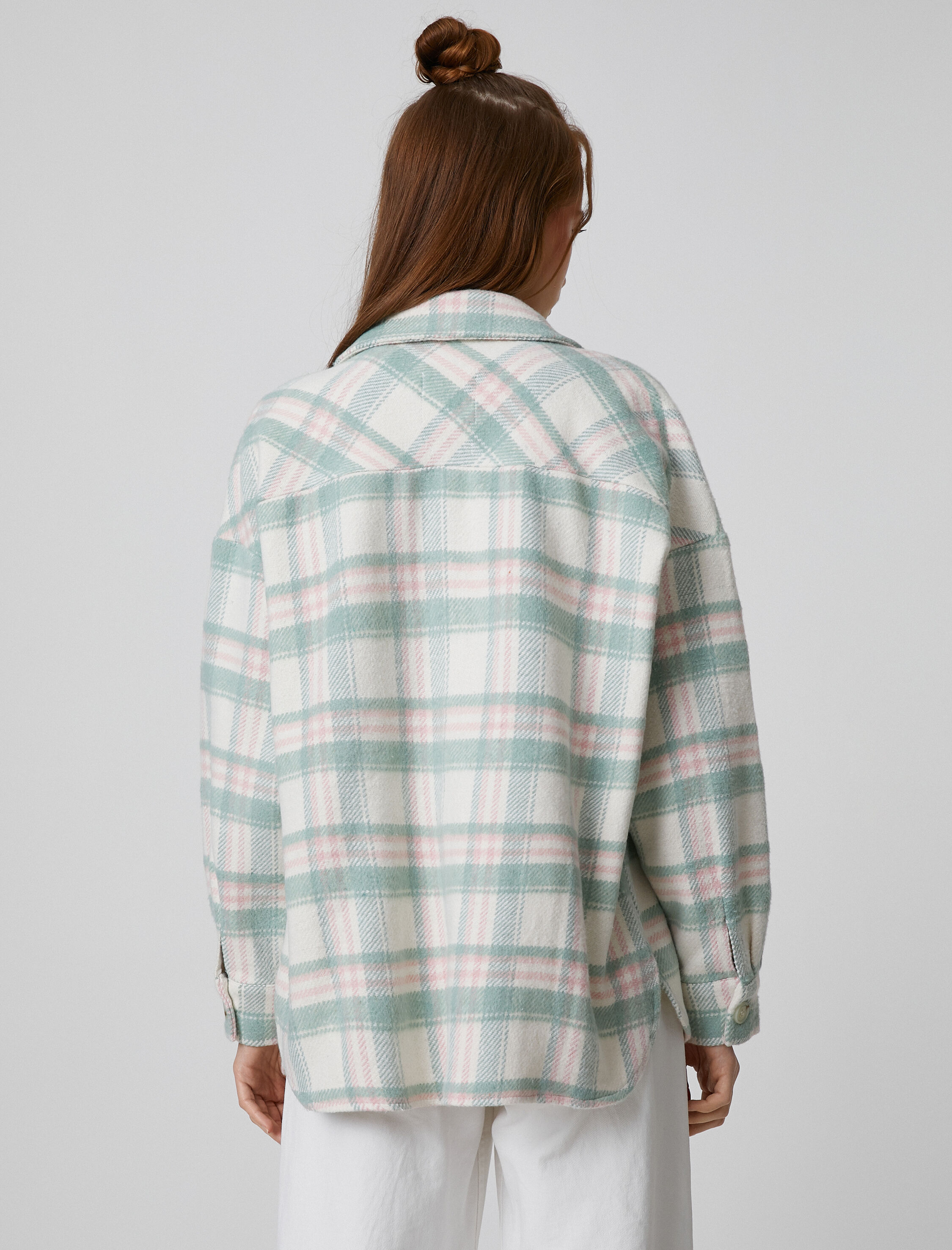   Oduncu Gömlek Ceket Cep Detaylı Düğmeli Uzun Kollu