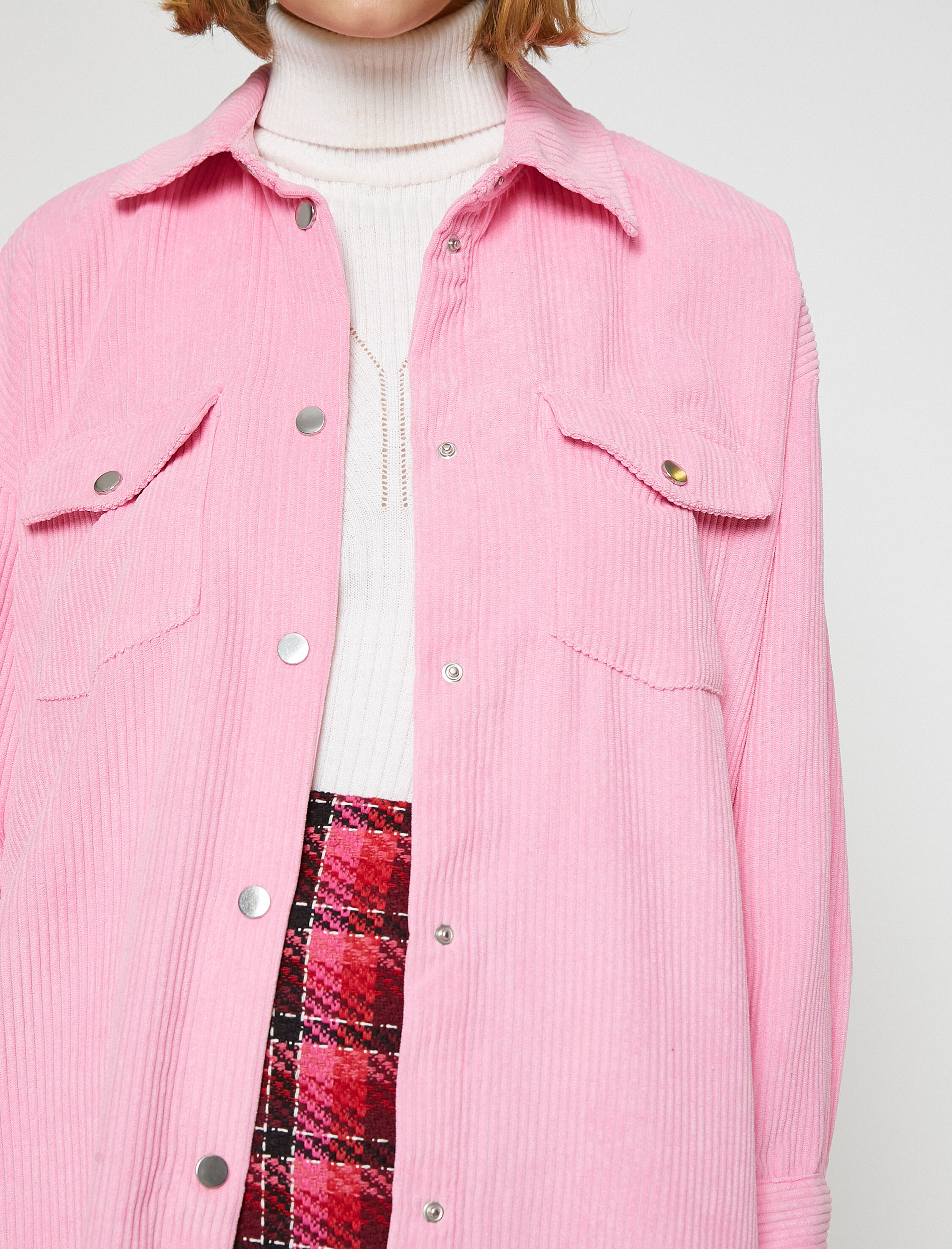   Oversize Fitilli Kadife Gömlek