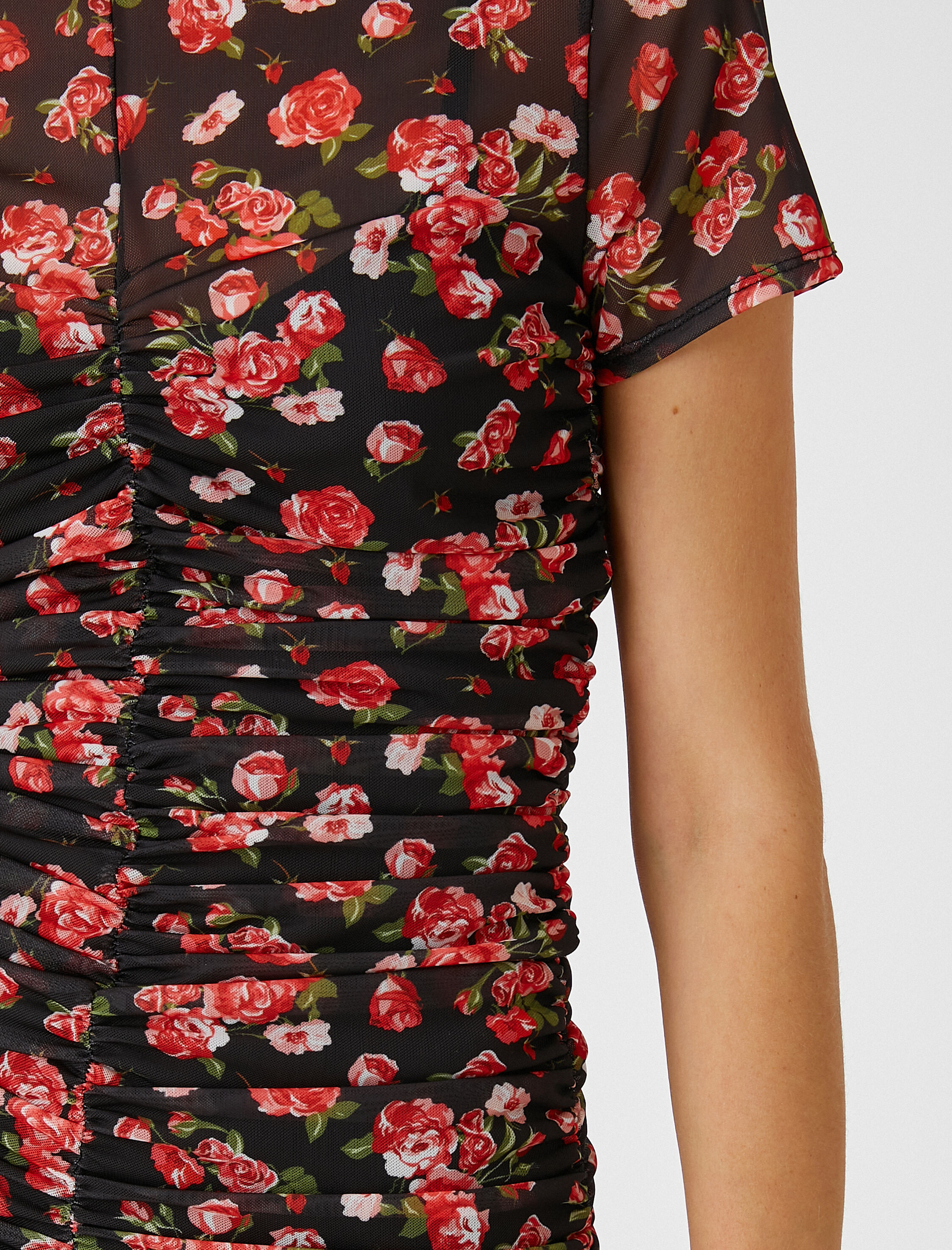   Çiçekli Mini Elbise