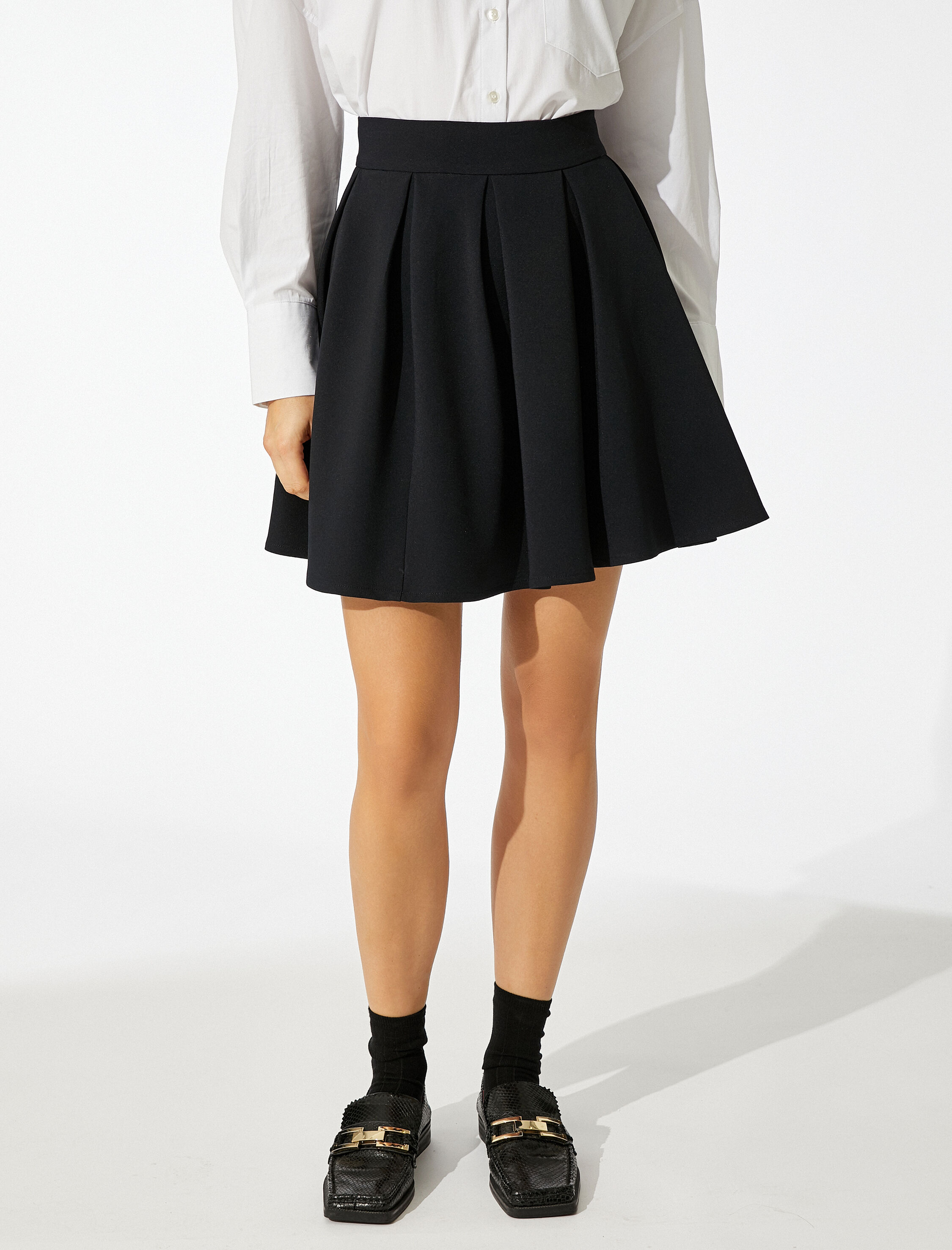 Pileli Mini Kloş Etek