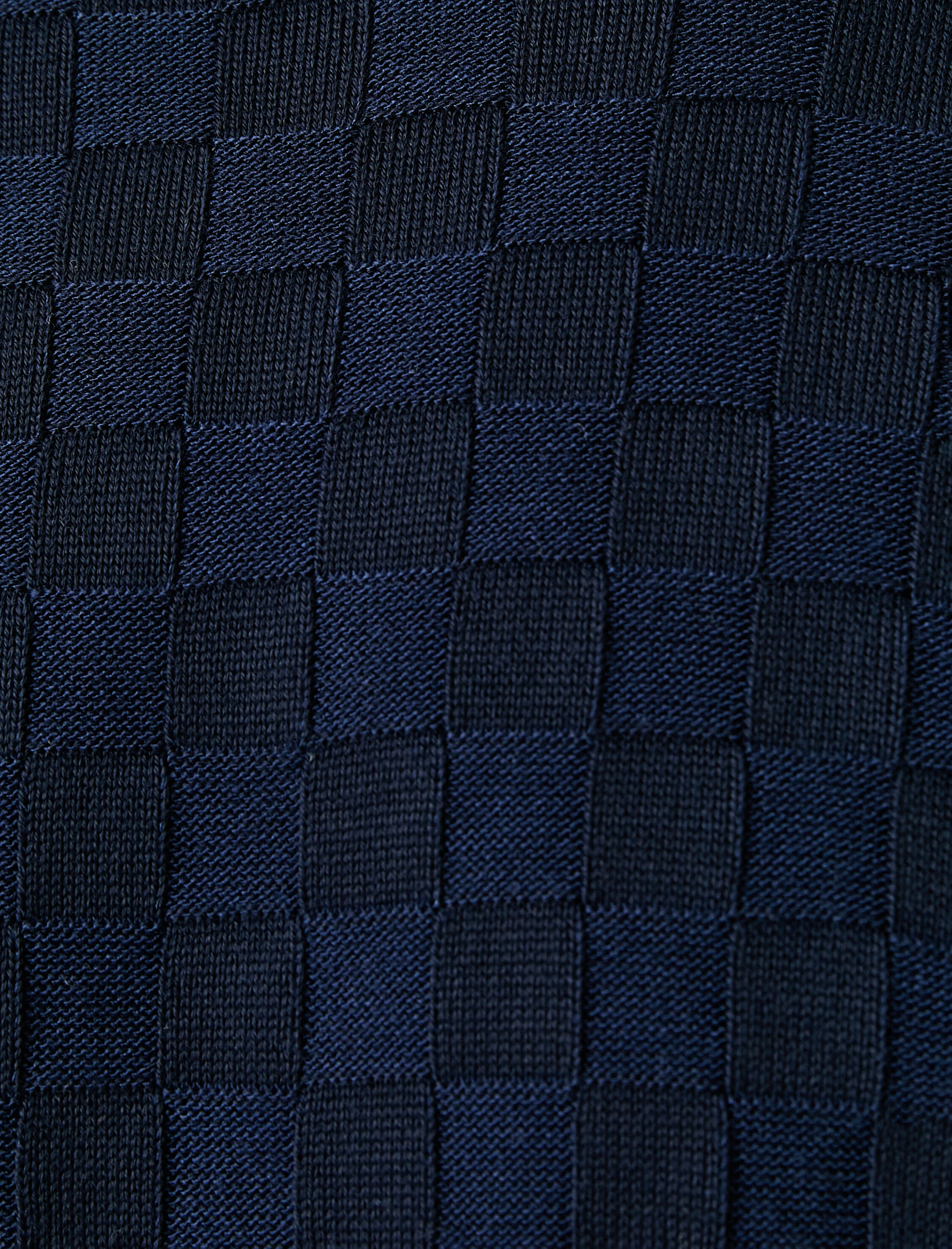   Triko Boğazlı Kazak Uzun Kollu Kareli