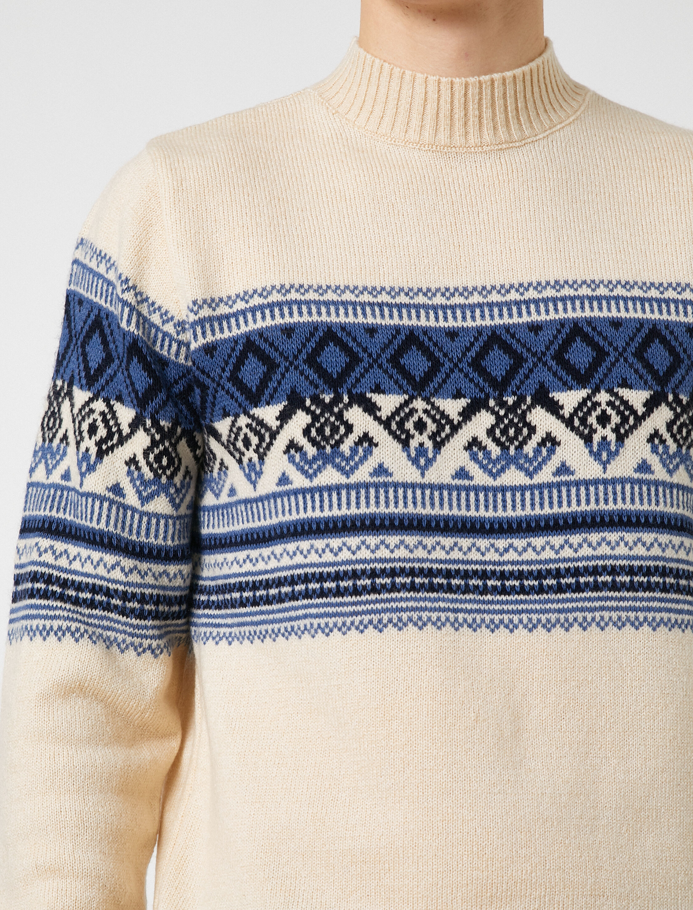   Triko Kazak Yarım Balıkçı Yaka Etnik Temalı