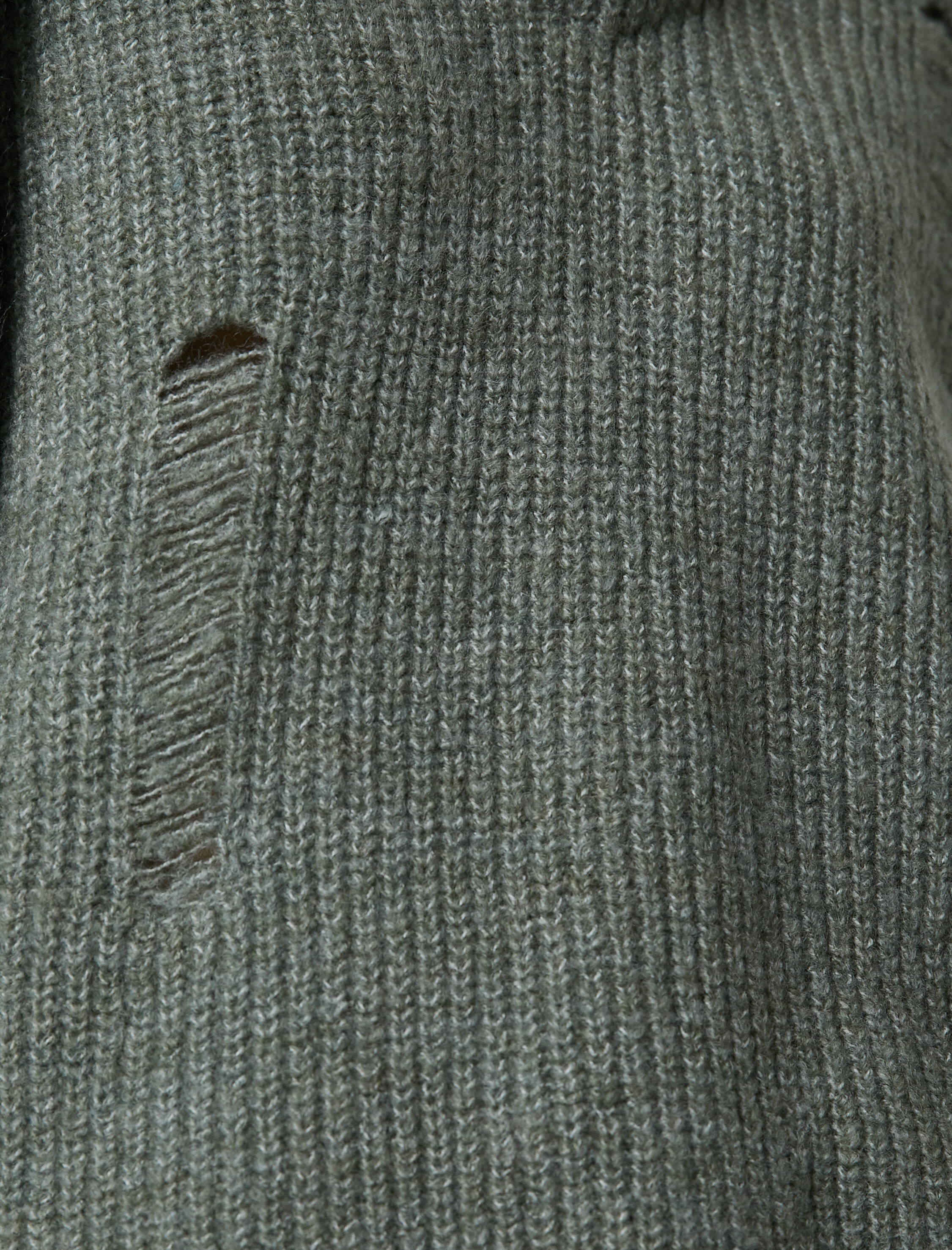   V Yaka Triko Kazak Uzun Kollu Ajurlu Örgü