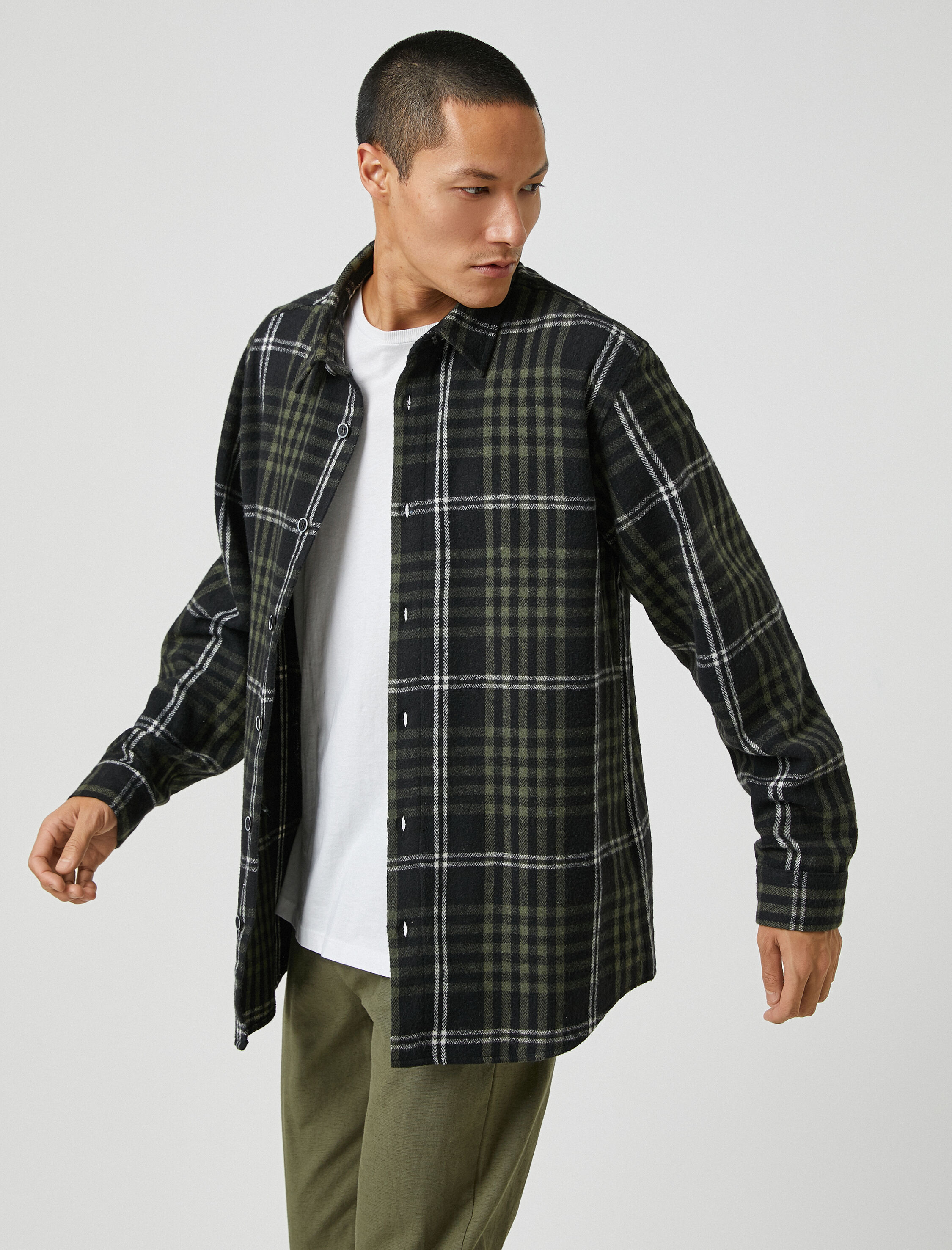 Oduncu Gömleği Klasik Yaka Uzun Kollu