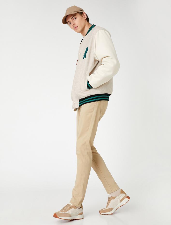  Basic Gabardin Pantolon Düğmeli Cep Detaylı