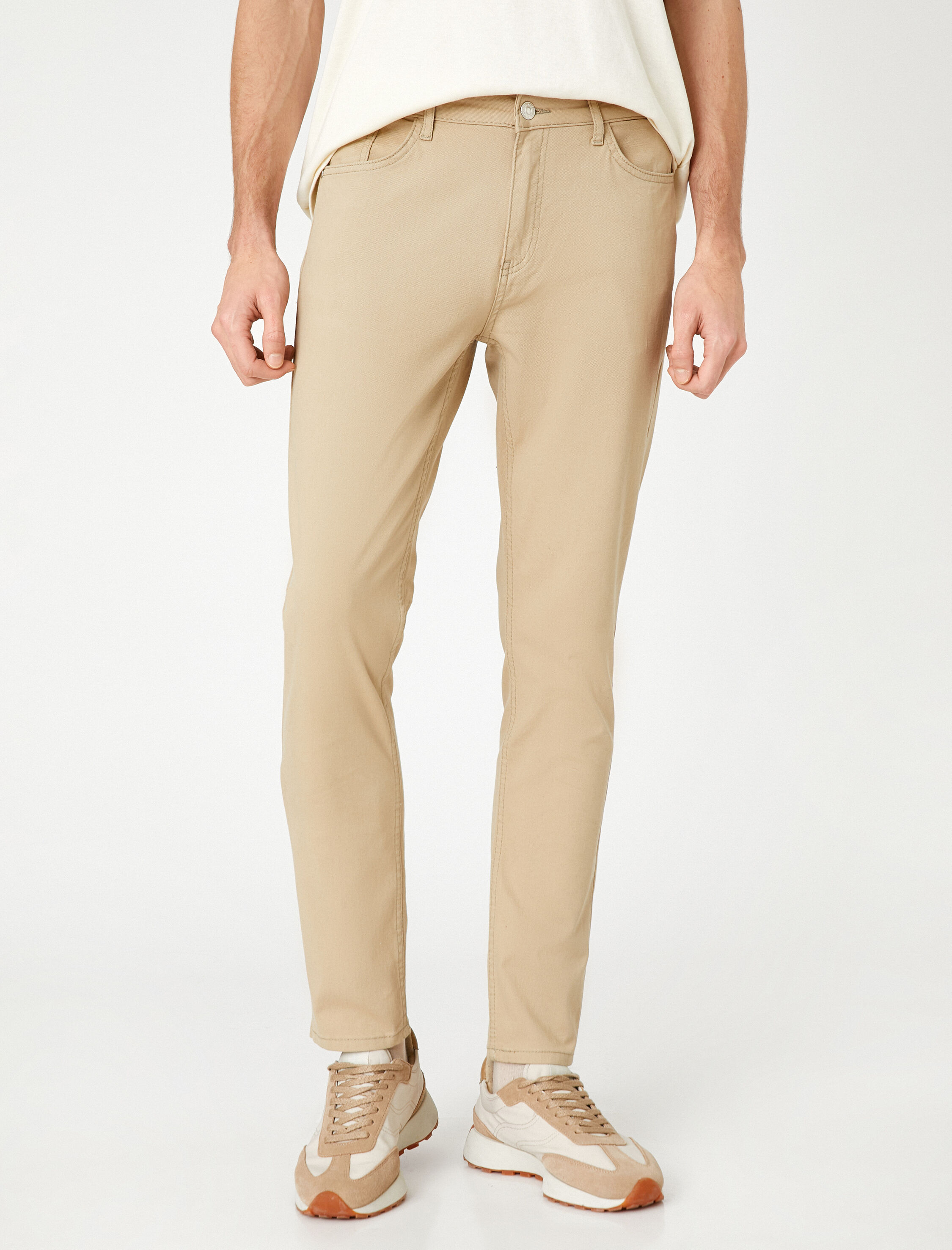   Basic Gabardin Pantolon Düğmeli Cep Detaylı