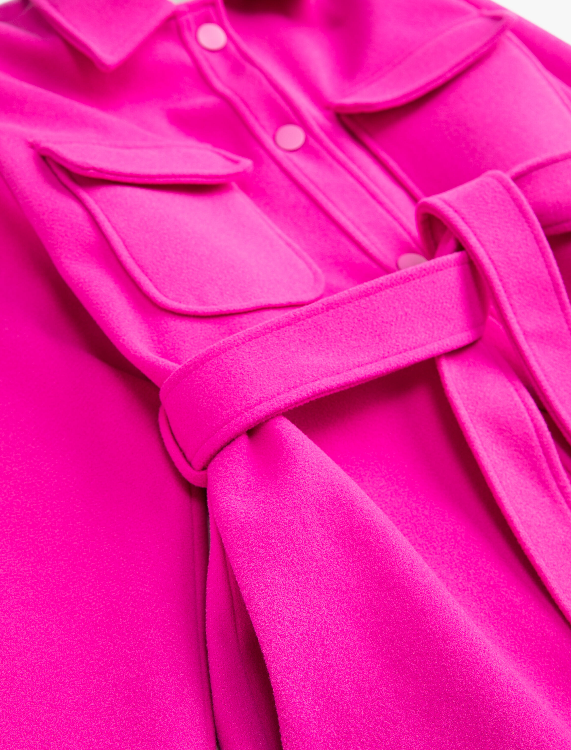   Cepli Kuşaklı Gömlek Ceket