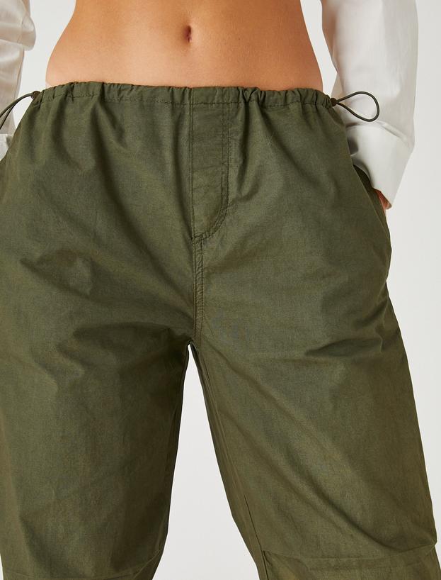   Kot Paraşüt Pantolon Cep Detaylı Beli Lastikli - Eve Jean