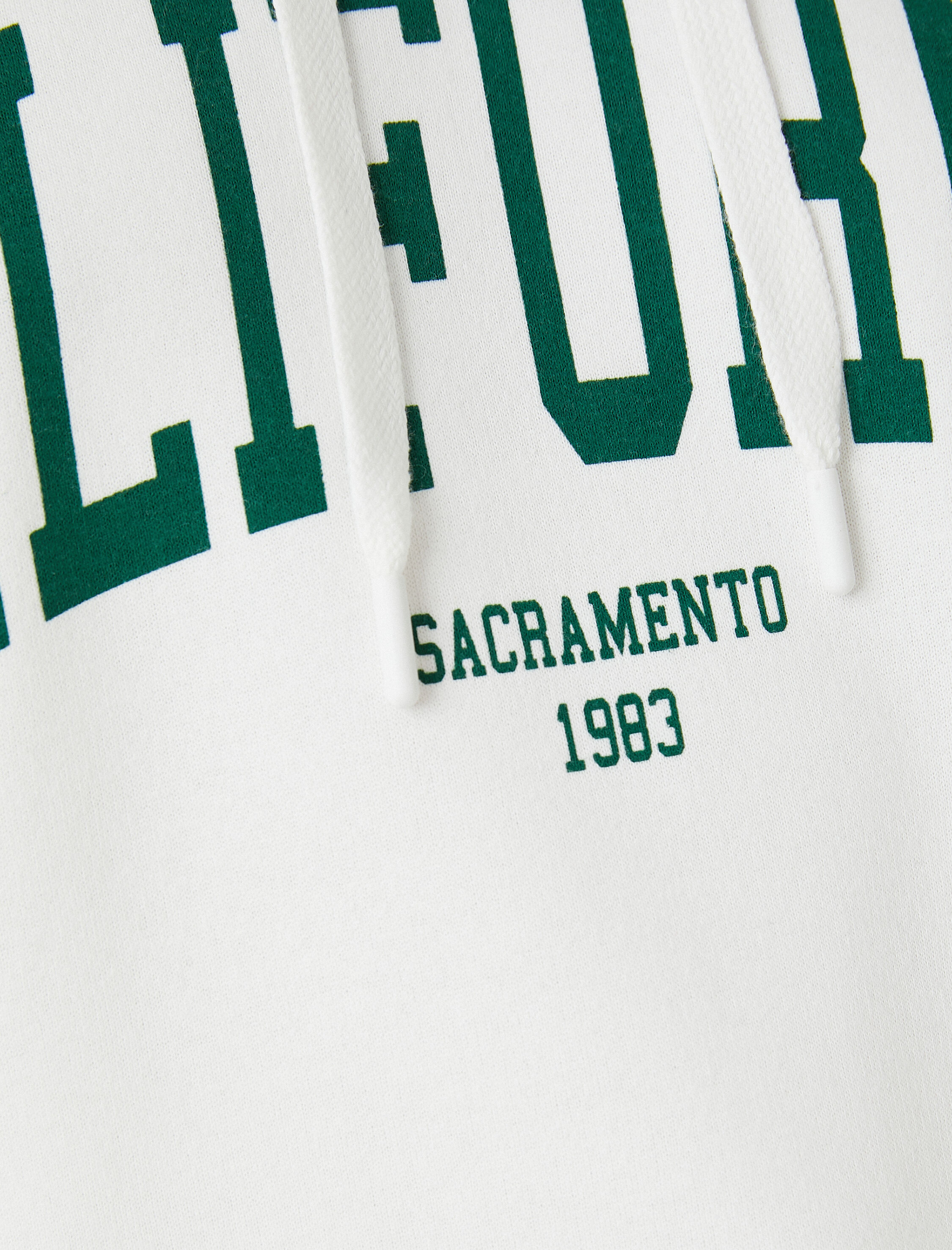   Şardonlu Kolej Sweatshirt Kapüşonlu İşlemeli Uzun Kollu