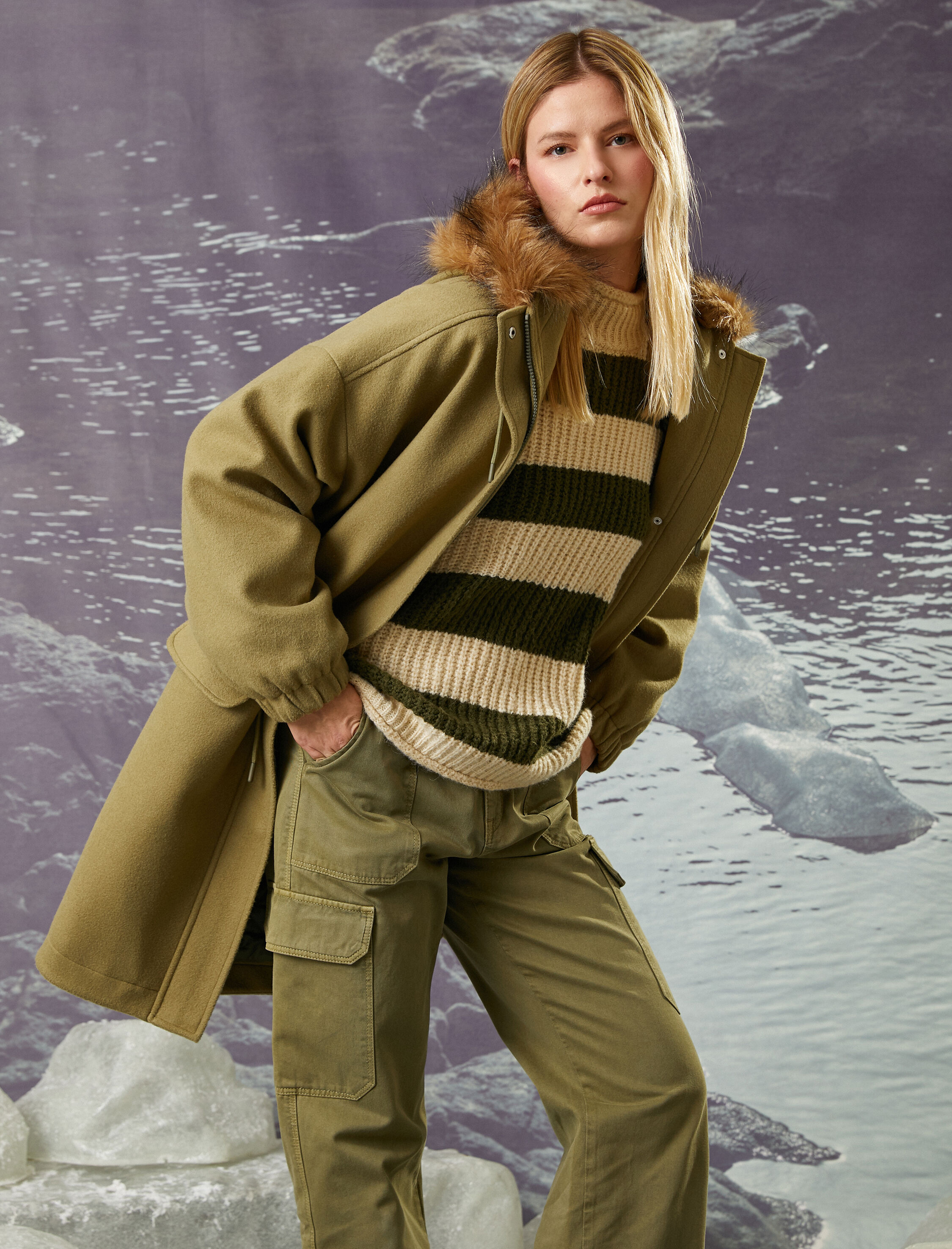   Koton X Şahika Ercümen - Kapüşonlu Oversize Kaşe Kaban