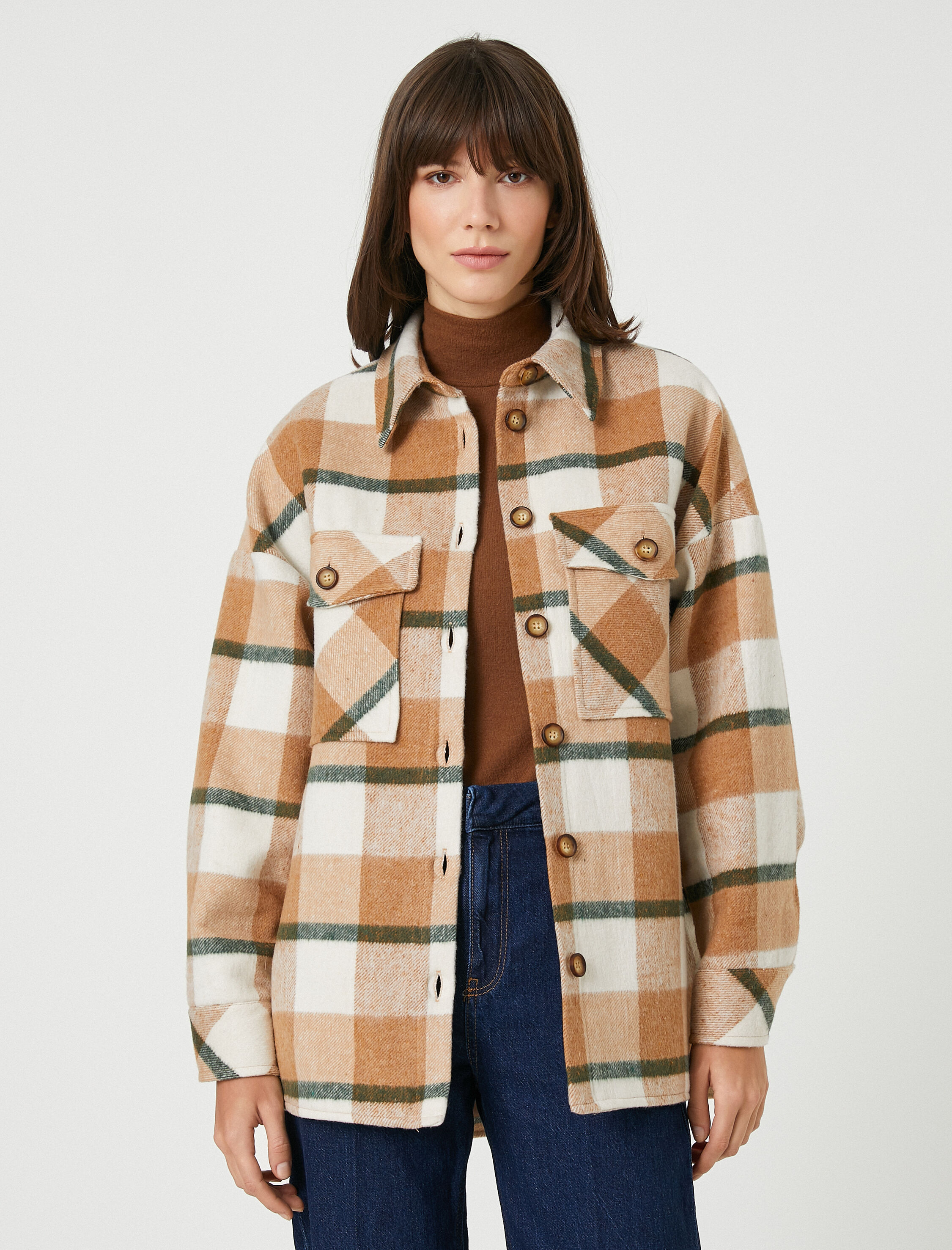   Koton X Şahika Ercümen - Cepli Düğmeli Oduncu Gömlek Ceket