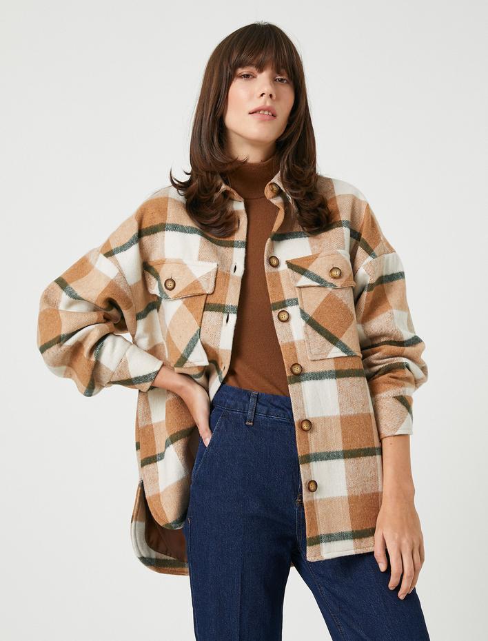  Koton X Şahika Ercümen - Cepli Düğmeli Oduncu Gömlek Ceket