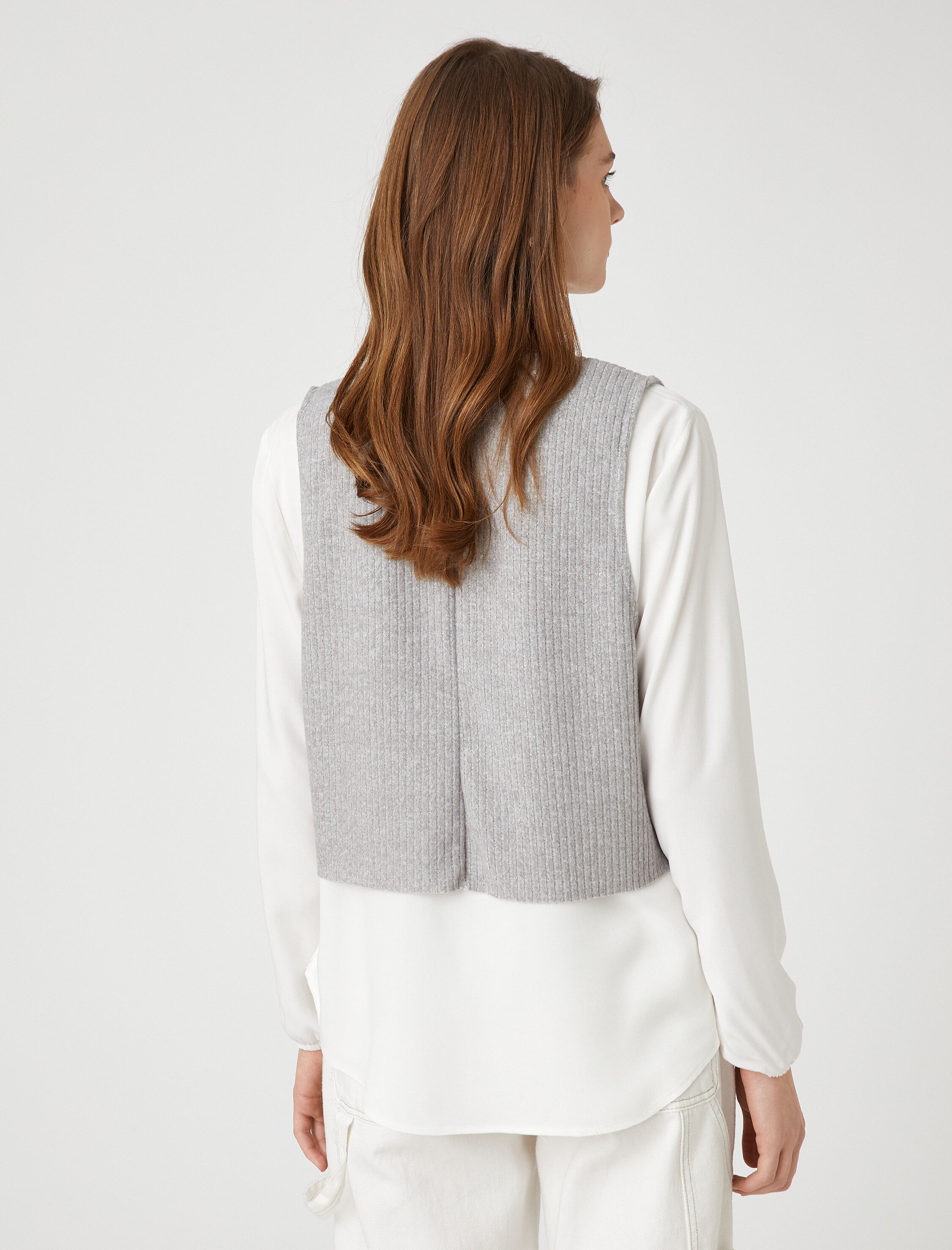   Triko Süveter Detaylı Gömlek Uzun Kollu