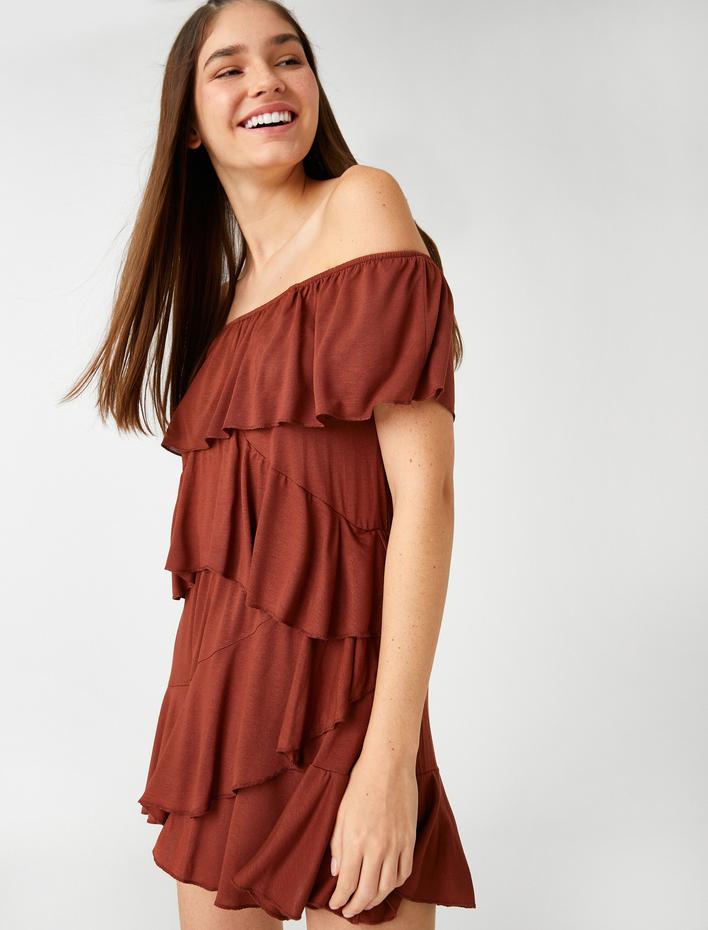  Mini Tulum Omzu Açık Fırfır Detaylı