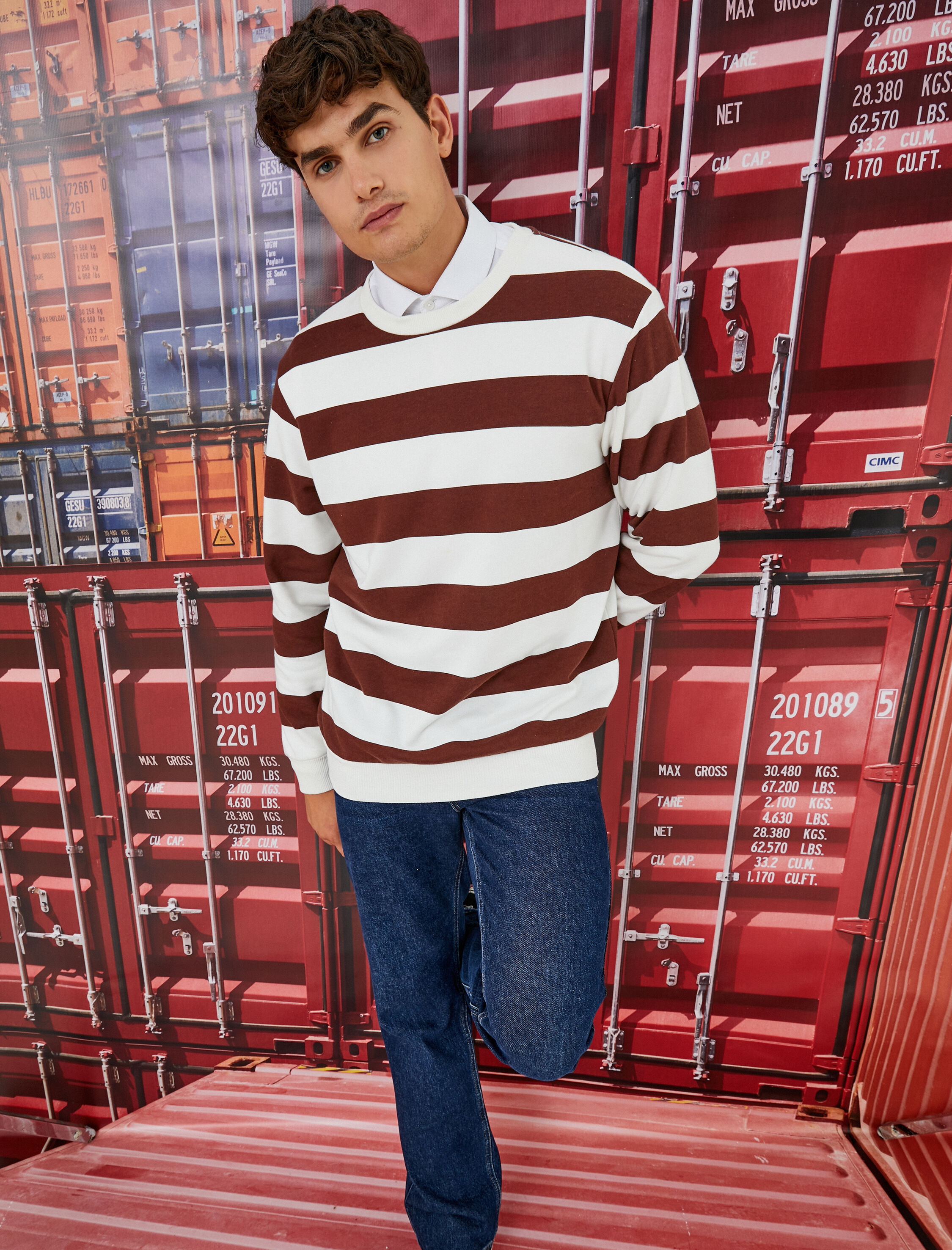   Bisiklet Yaka Sweatshirt Uzun Kollu