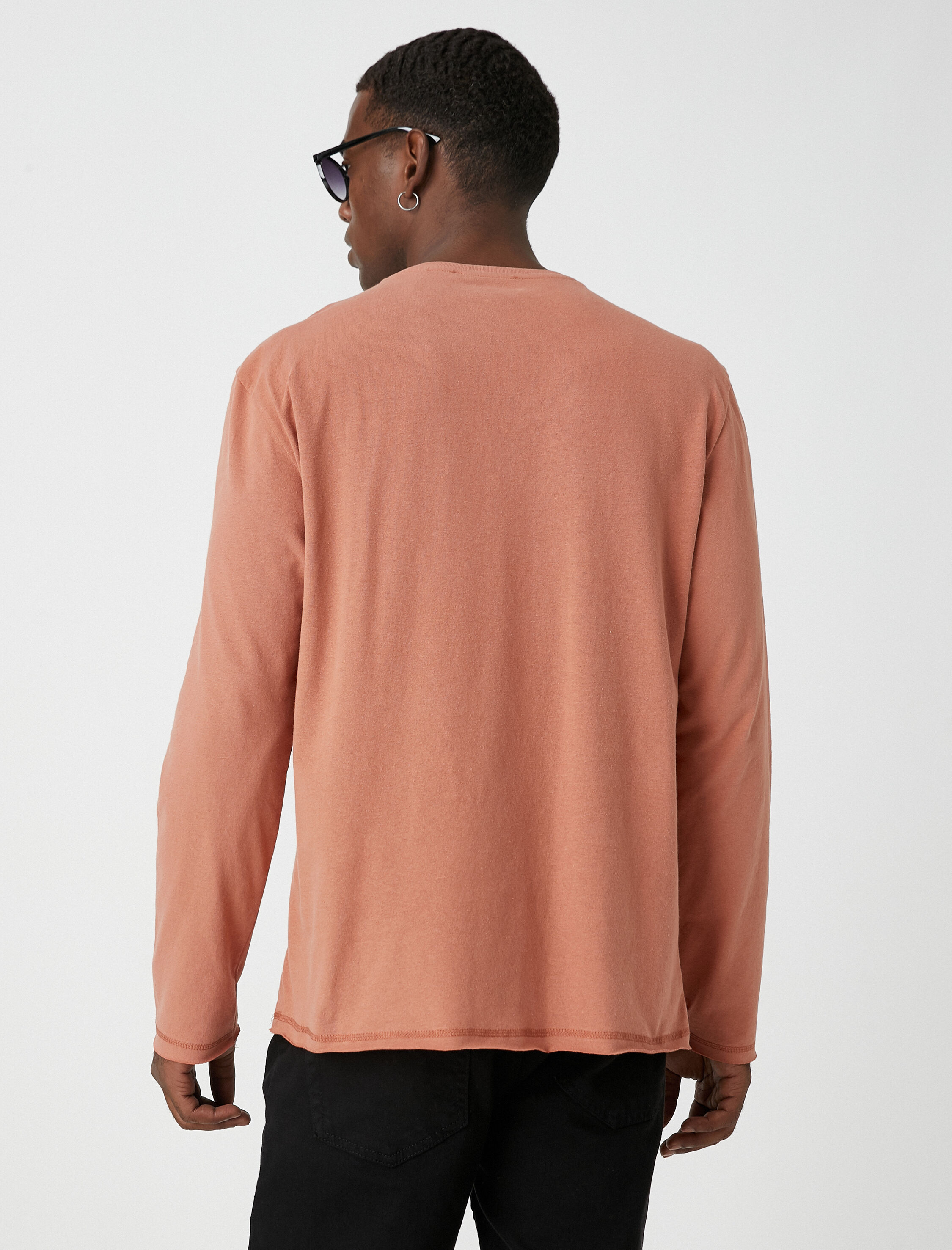   Uzun Kollu Tişört Bisiklet Yaka