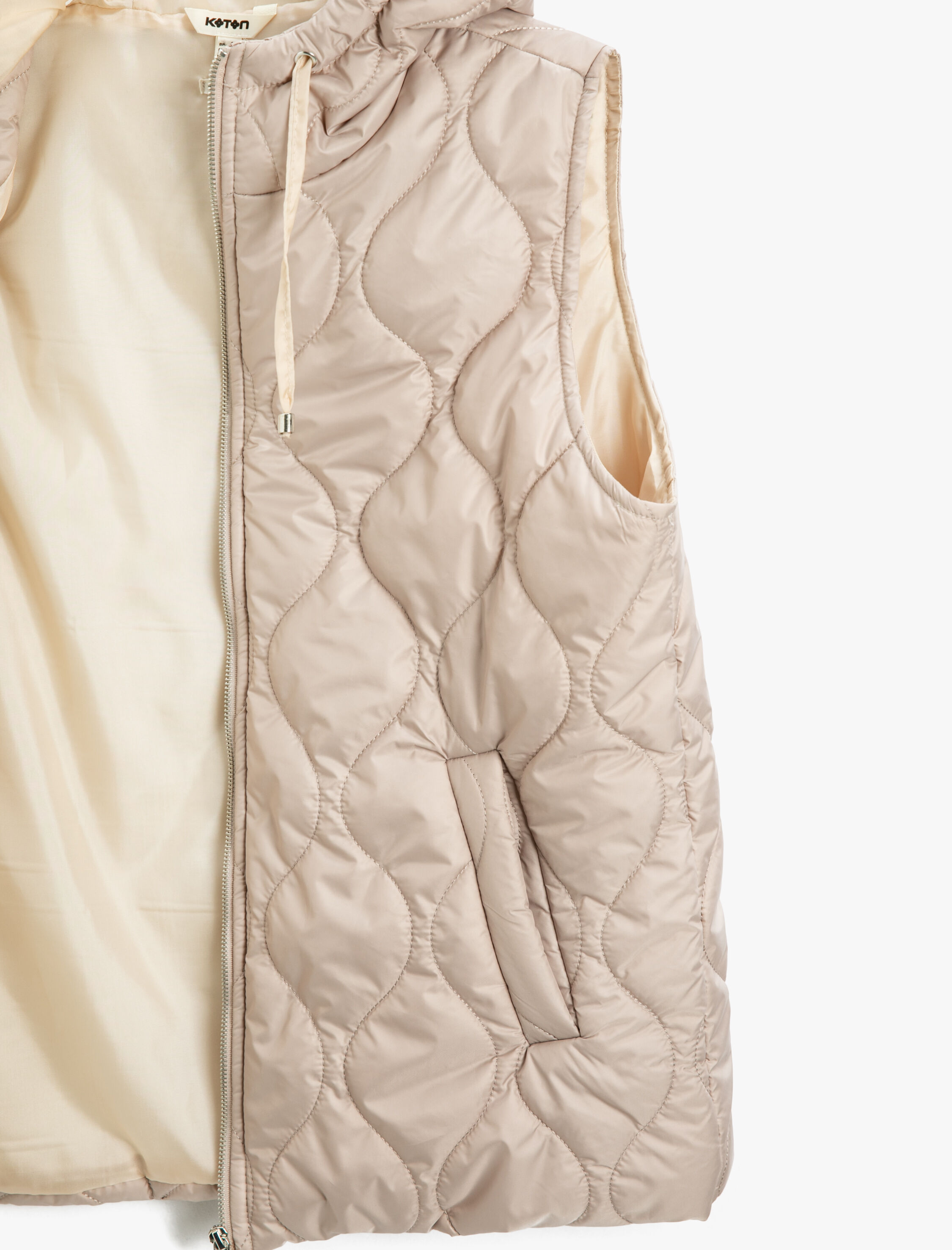   Kapitone Şişme Yelek Kapüşonlu Cepli