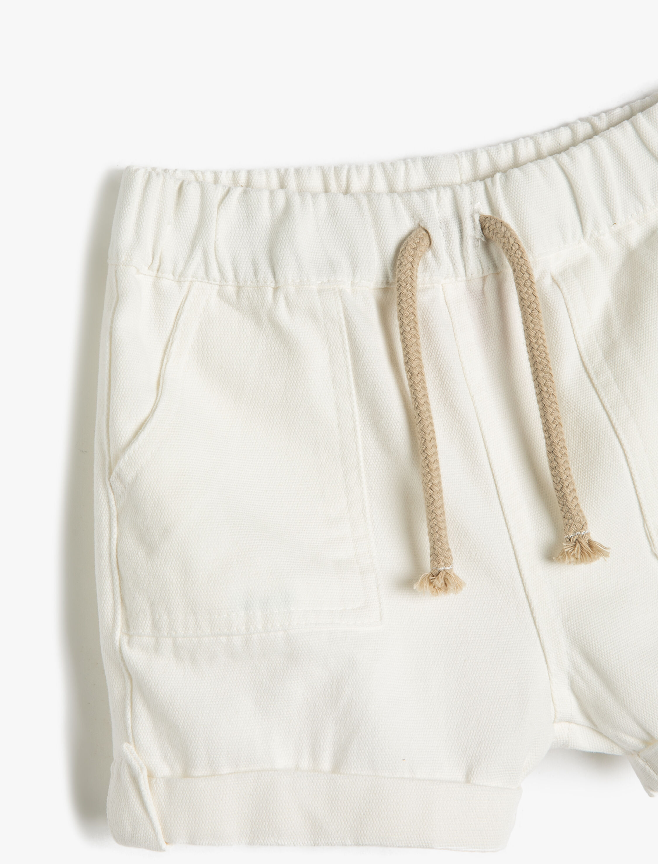  Erkek Bebek Şort Beli Bağlamalı Cepli Pamuklu