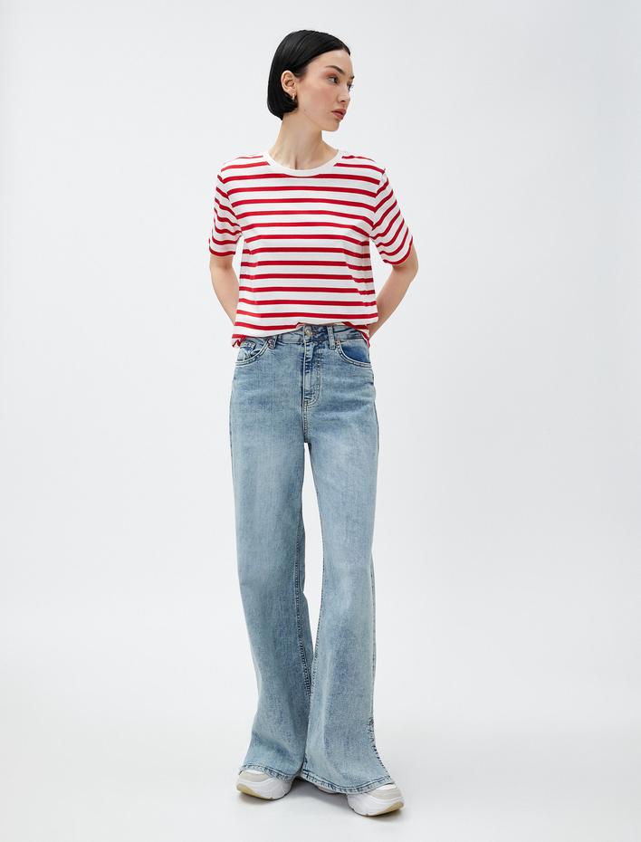  Bisiklet Yaka Tişört Kısa Kollu