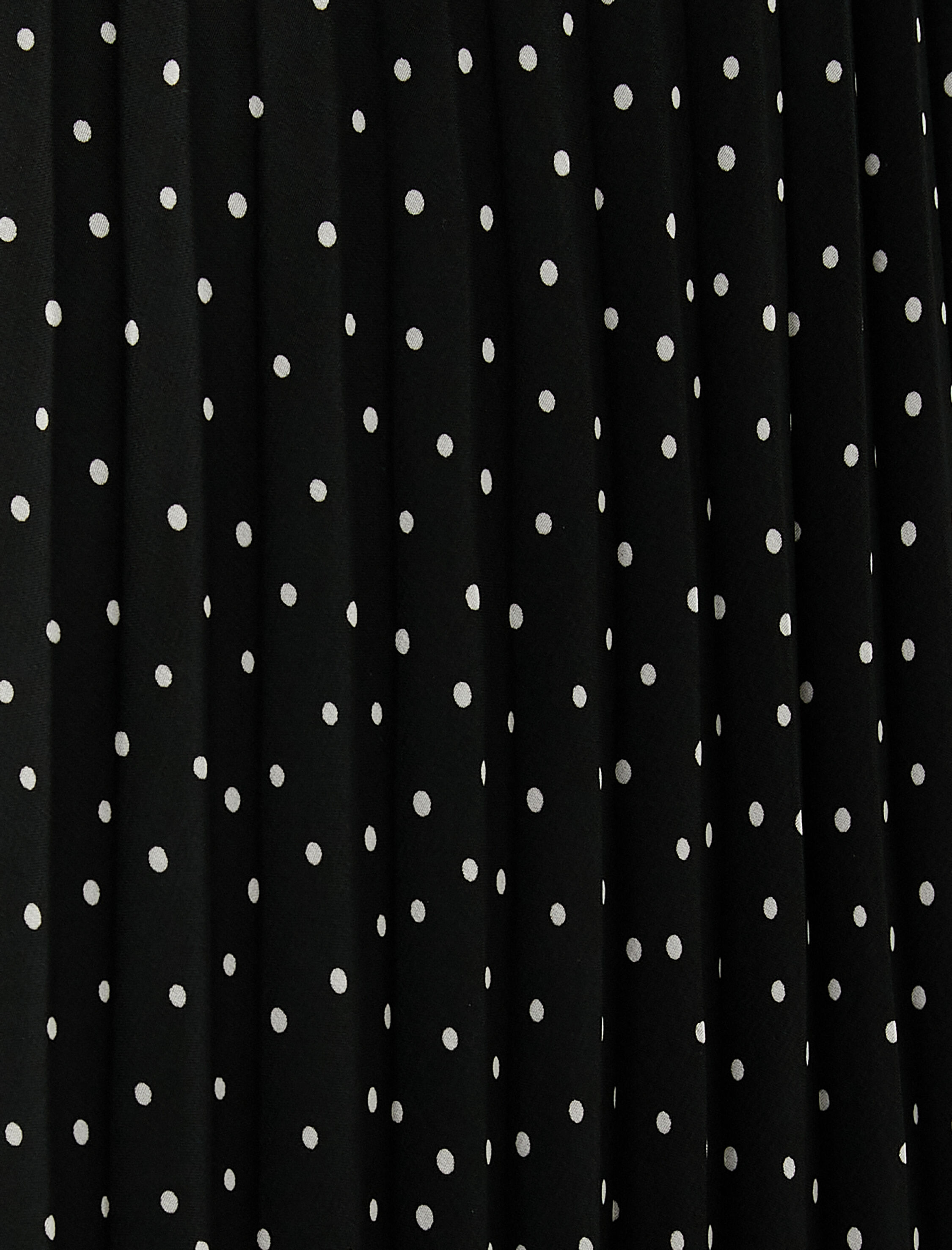   Puantiyeli Pileli Şifon Midi Etek