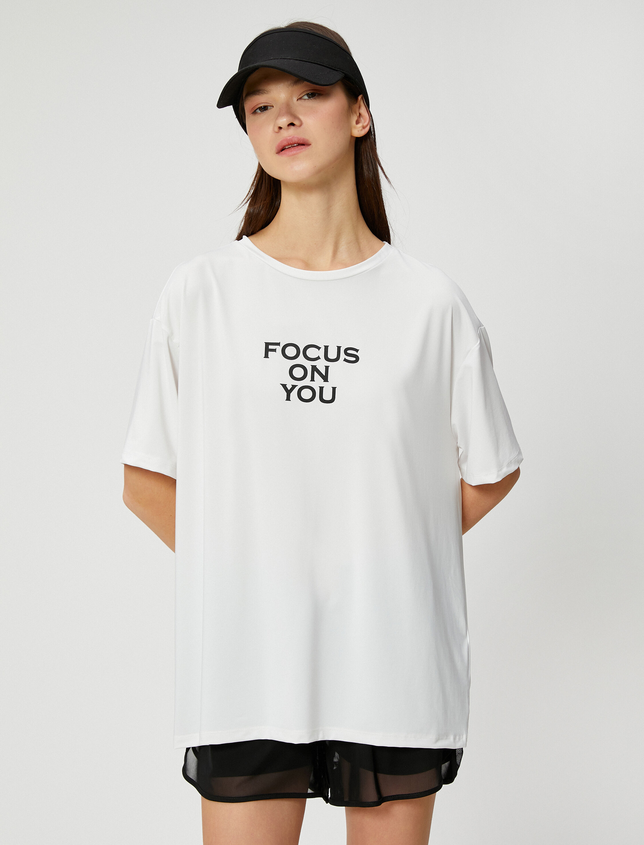 Oversize Spor Tişört Baskılı