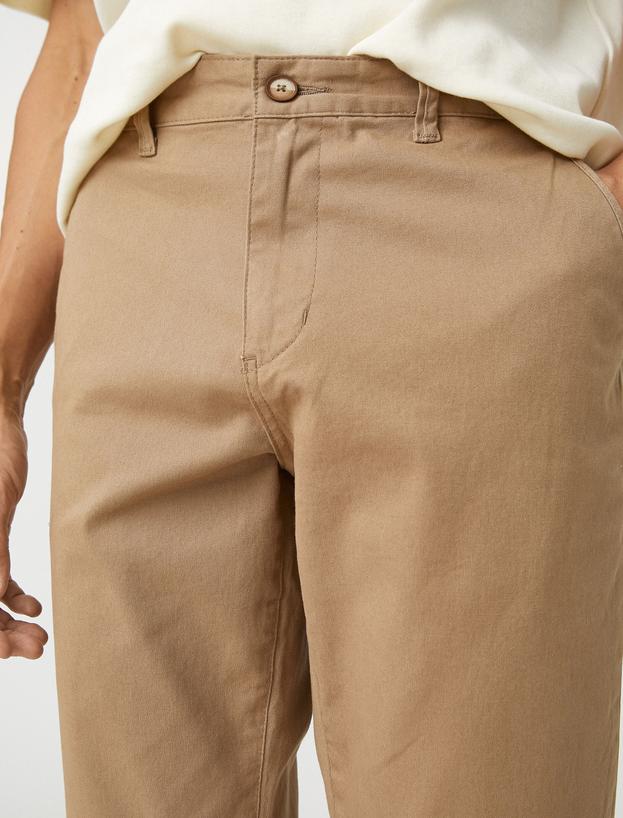   Basic Chino Pantolon Düğmeli Cep Detaylı