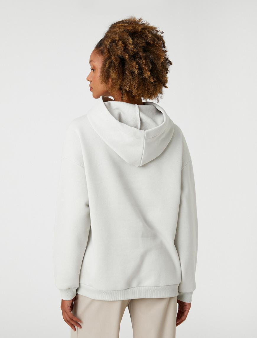   Kapüşonlu Basic Sweatshirt Oversize