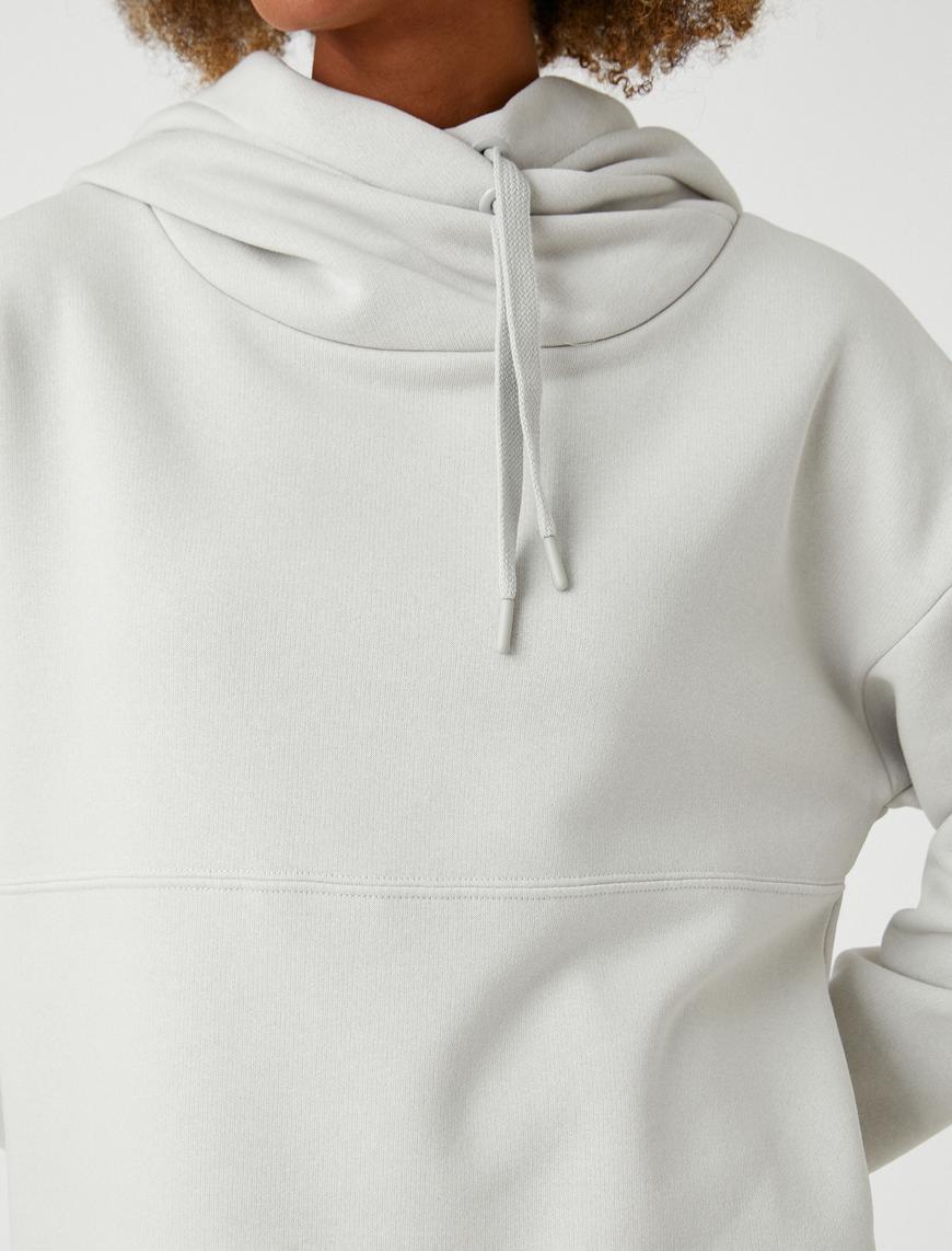   Şardonlu Kapüşonlu Basic Sweatshirt Oversize