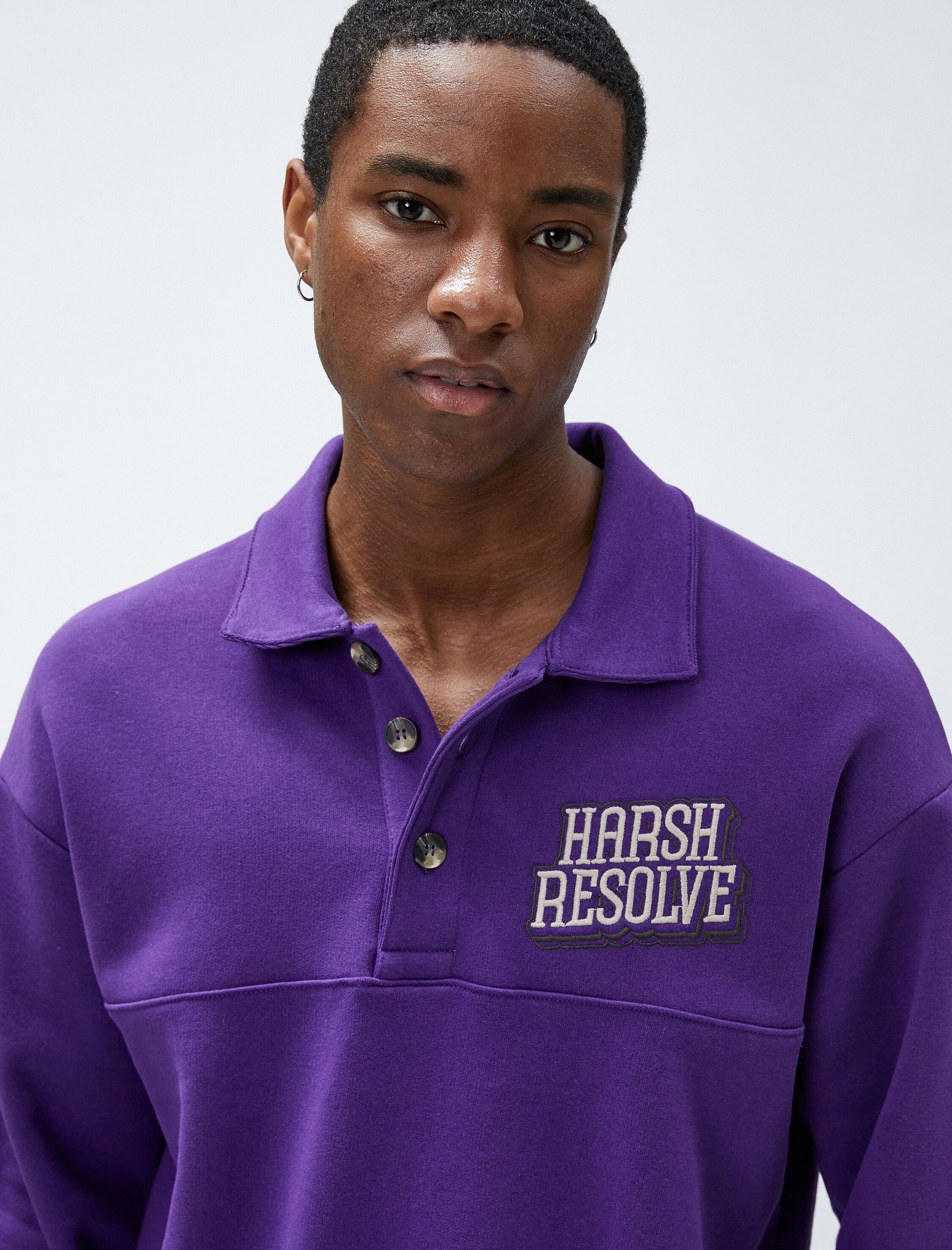   Gömlek Yaka Sweatshirt Şardonlu