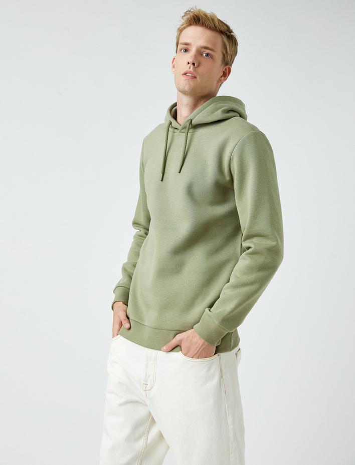  Basic Kapşonlu Sweatshirt