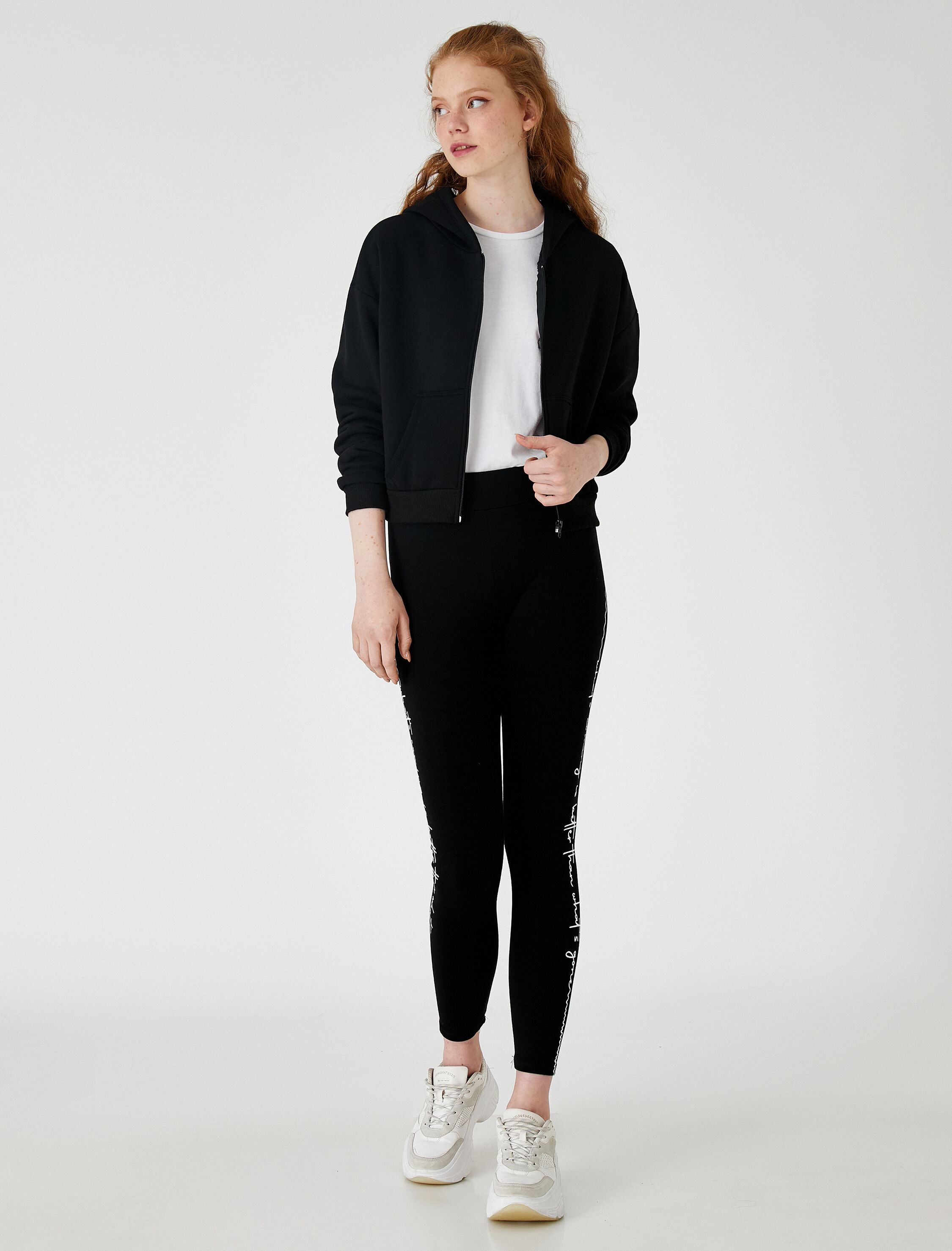   Slogan Baskılı Tayt