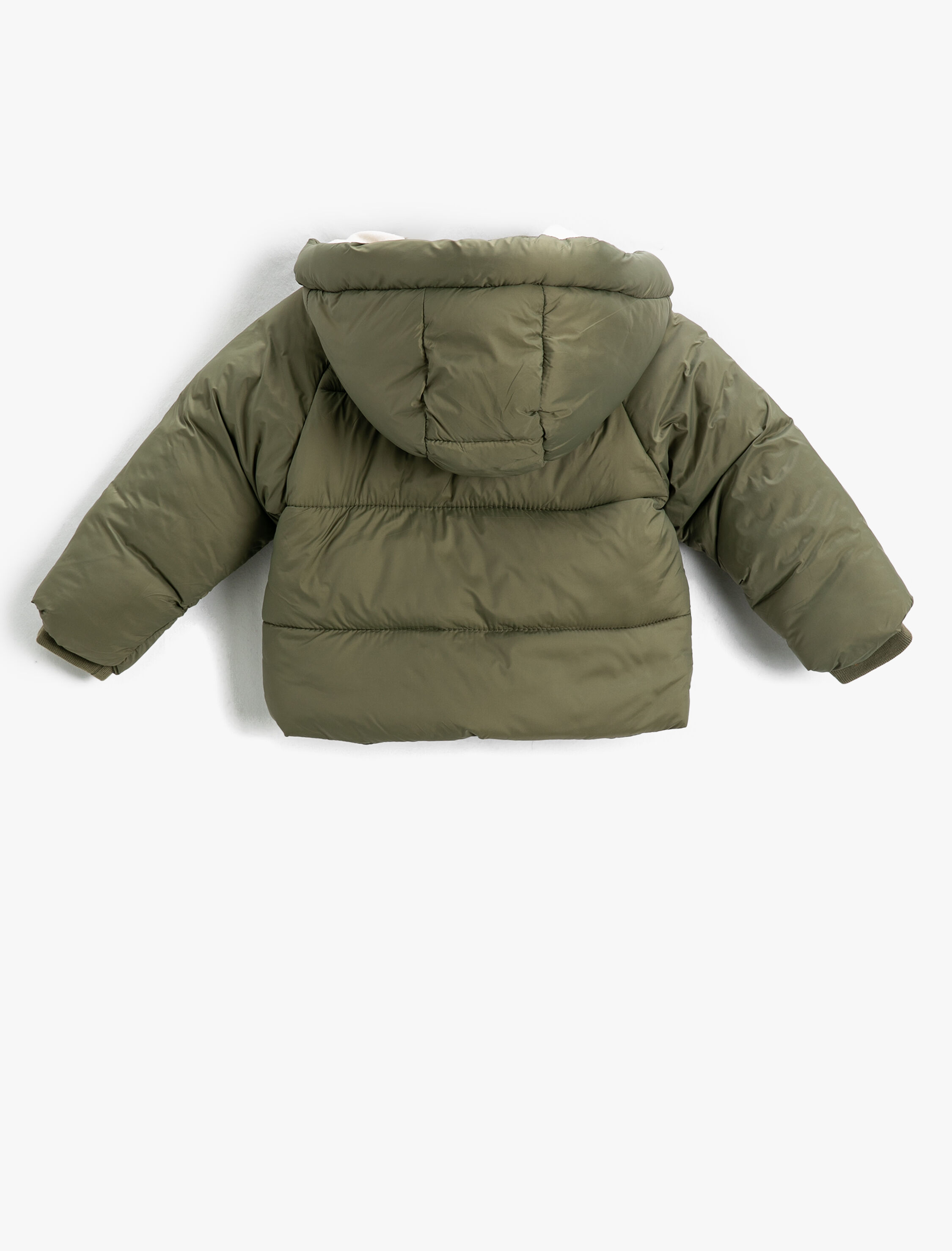  Erkek Bebek Kapüşonlu Şişme Mont Peluş Astarlı